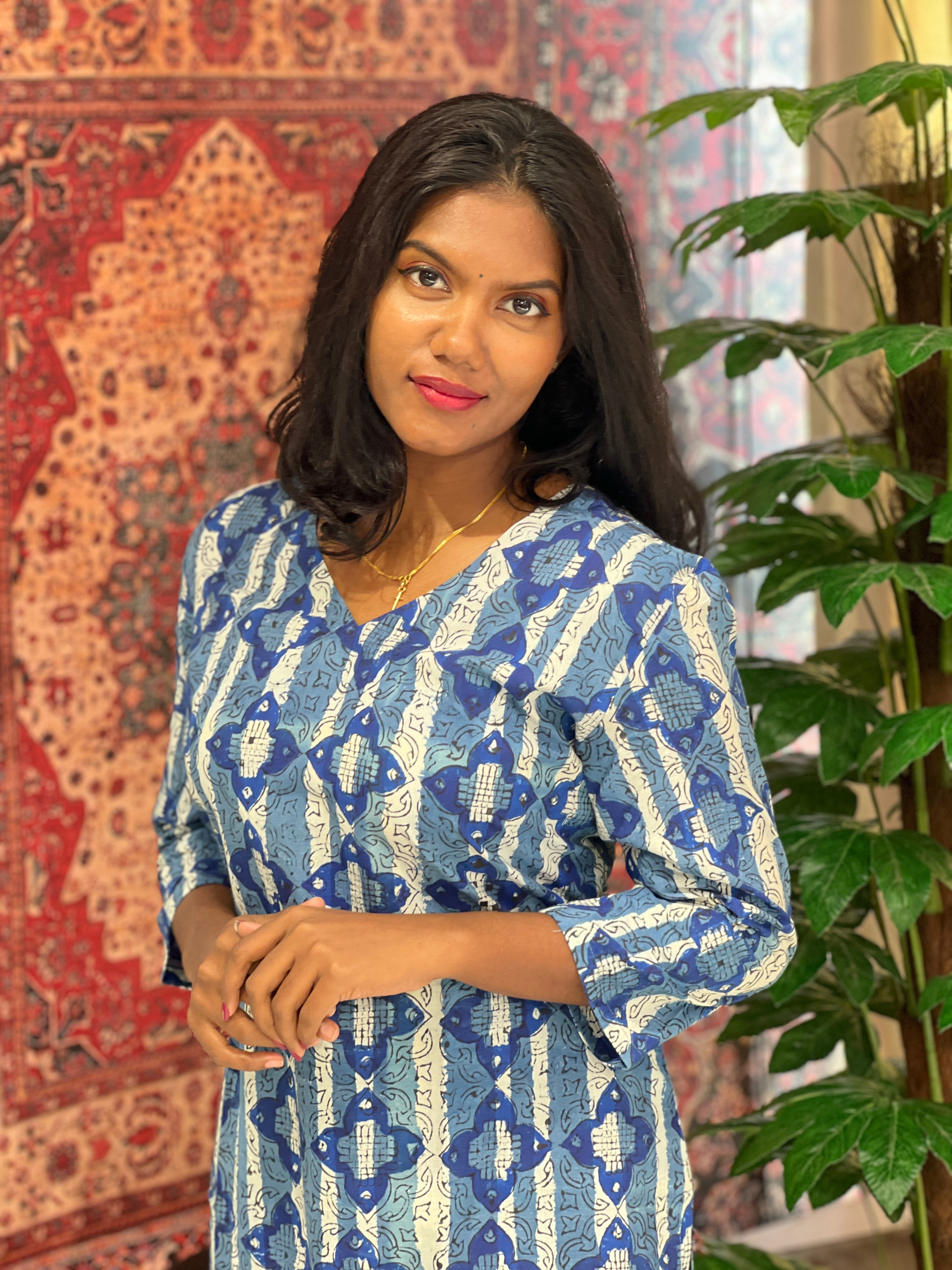 Print Detailed Cotton Kurta | DNT735
