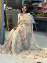 Floral Cross Stitch Embroidered Kota Saree | GMS106