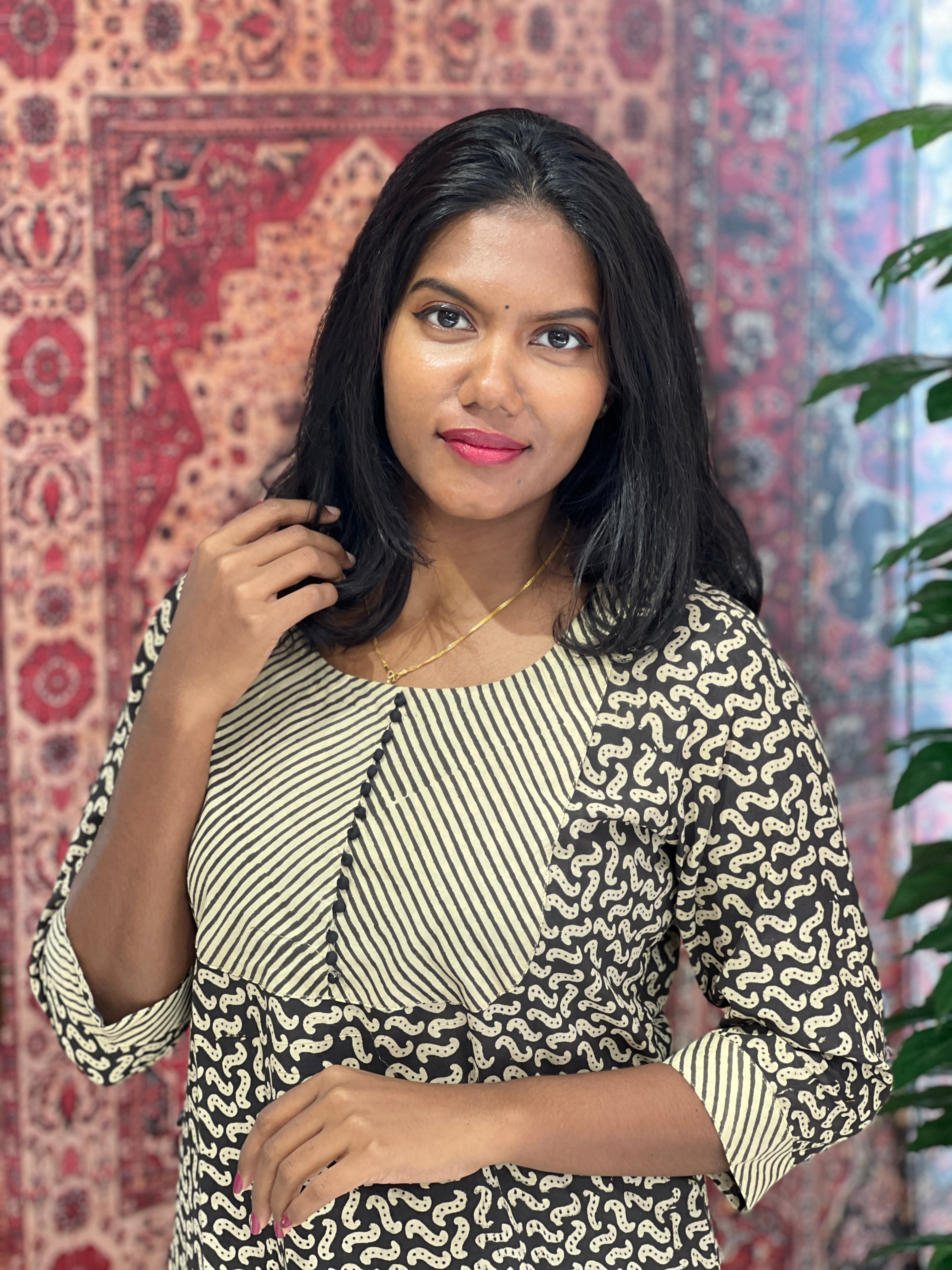 Print Detailed Cotton Kurta | DNT766
