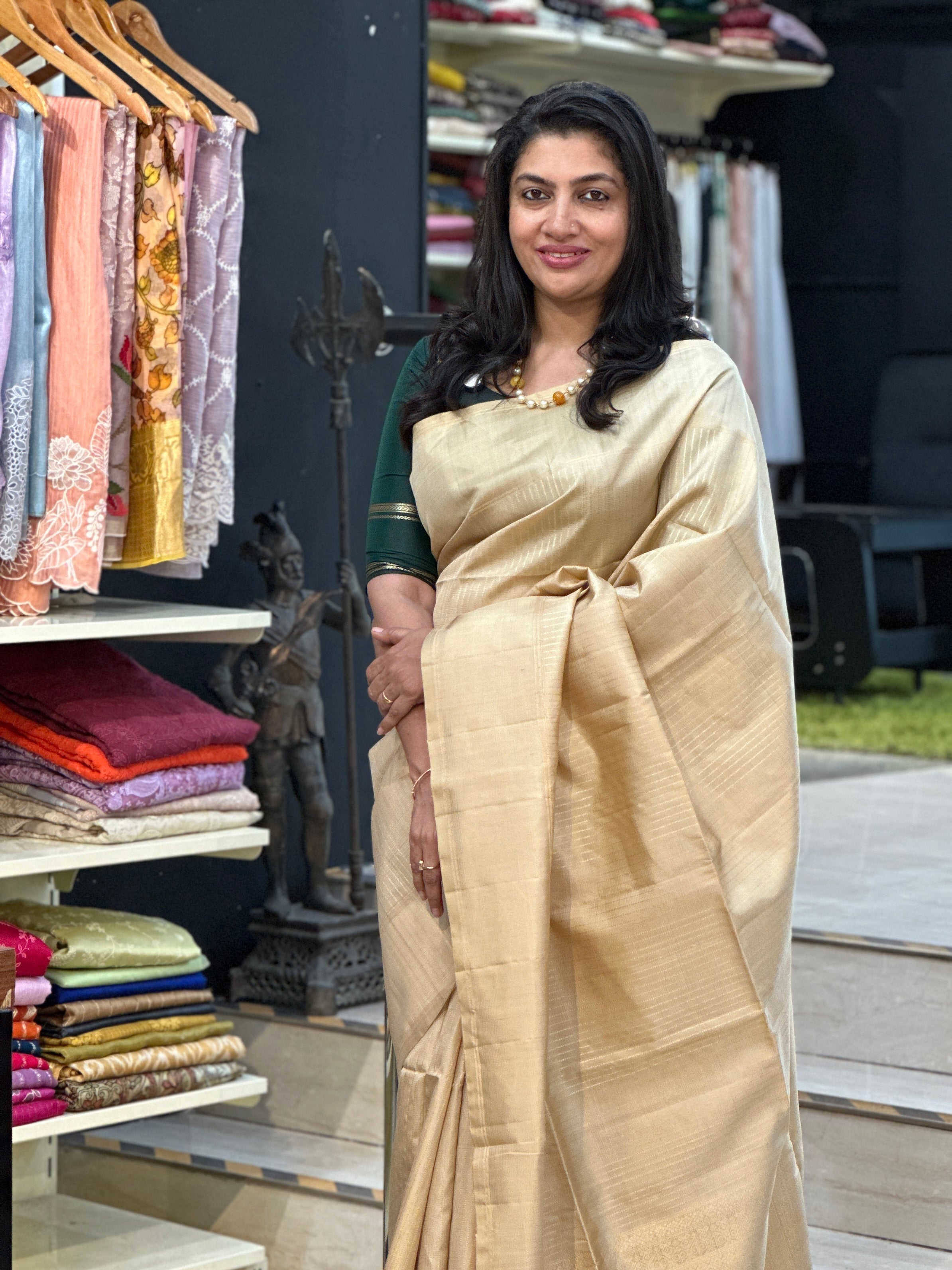 Line Zari Woven Soft Silk Saree | SMT121