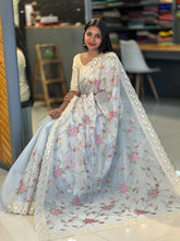 Floral Cross Stitch Embroidered Kota Saree | GMS105