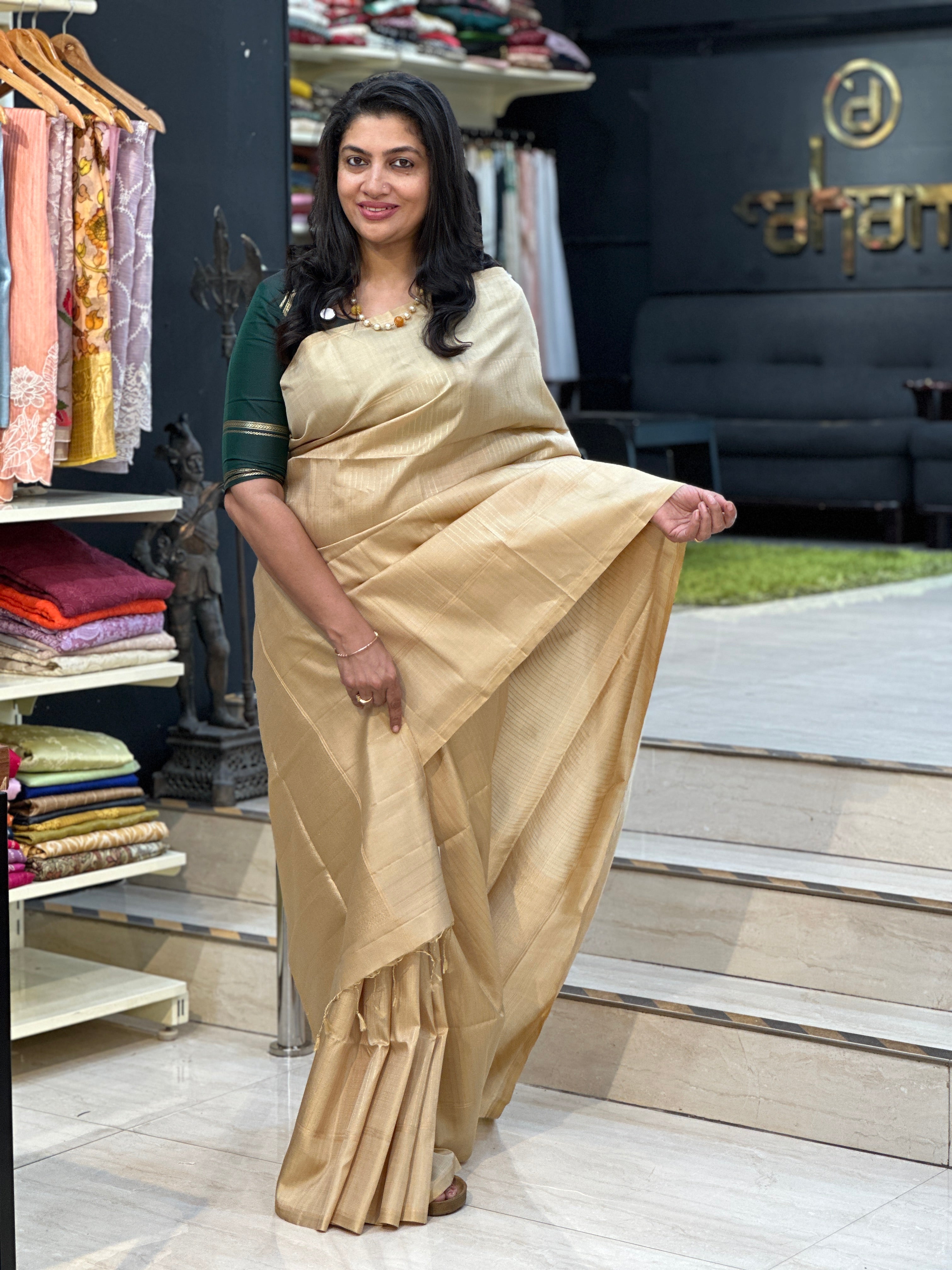 Line Zari Woven Soft Silk Saree | SMT121