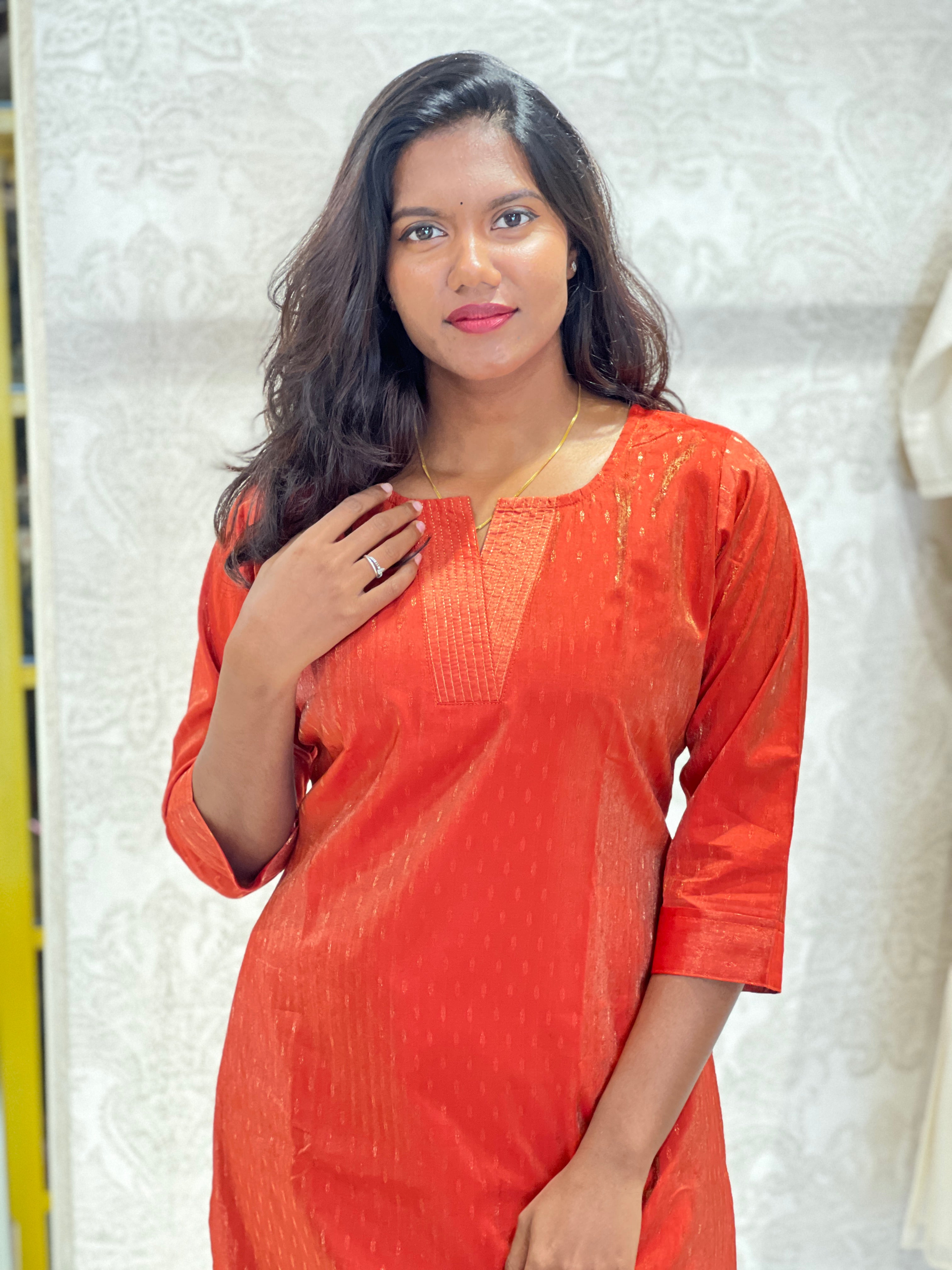 Zari Buta Pattern Semi Silk Kurta Set | MSN292