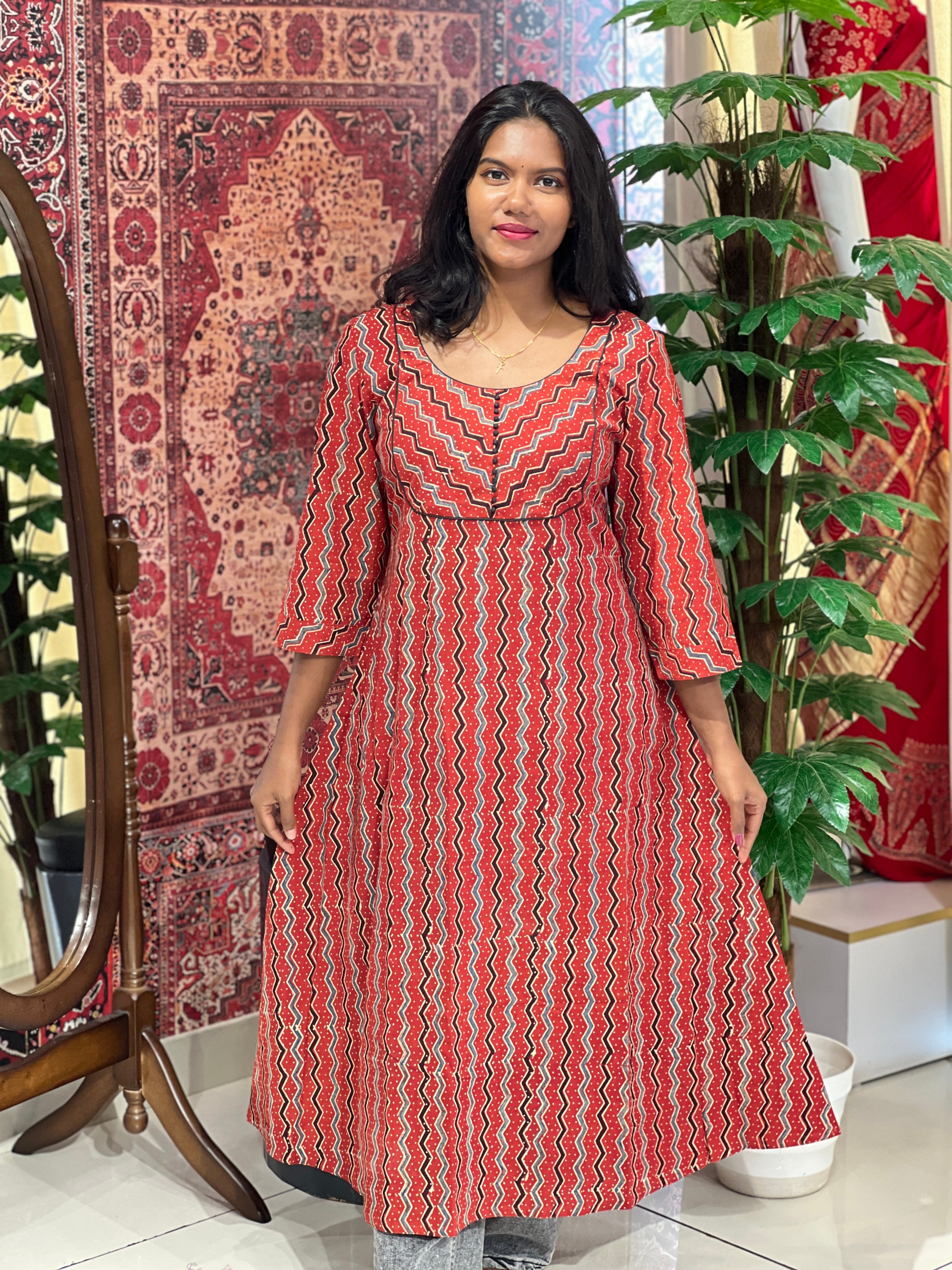 Print Detailed Cotton Kurta | DNT786