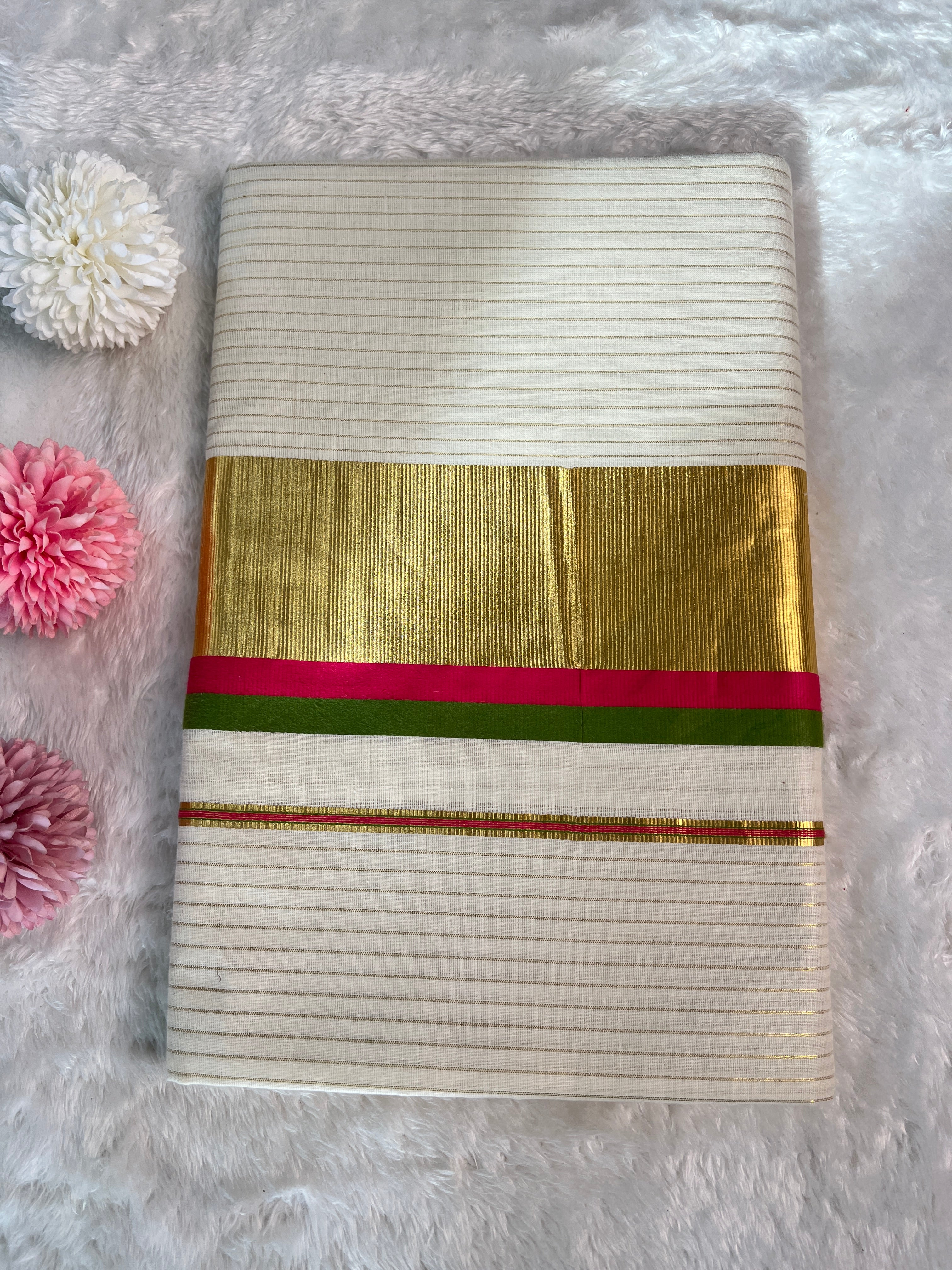 Double Border Pattern Kerala Cotton Saree | GAT482
