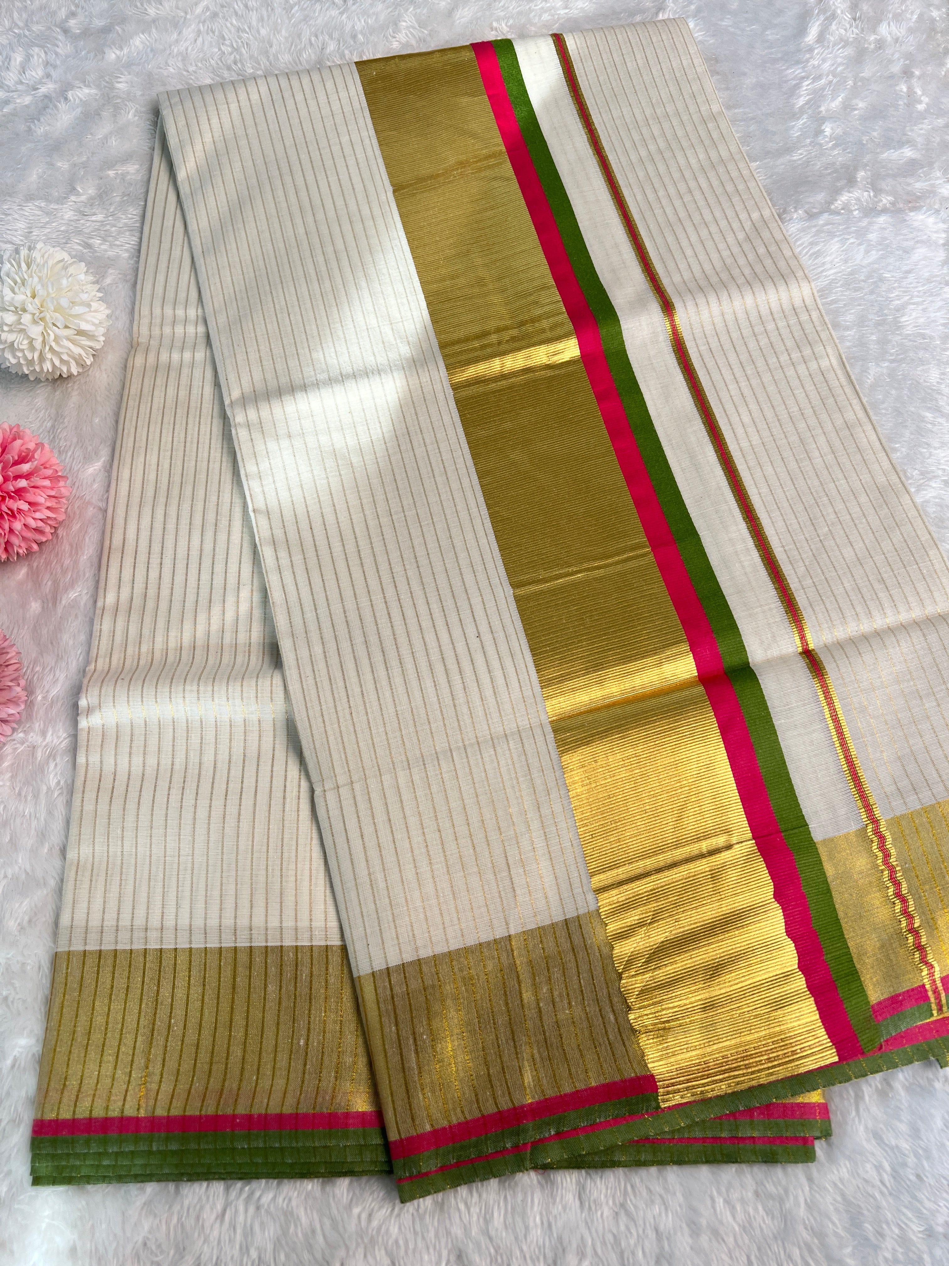 Double Border Pattern Kerala Cotton Saree | GAT482
