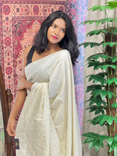 Machine Embroidery Detailed Semi Tussar Saree | GAR156