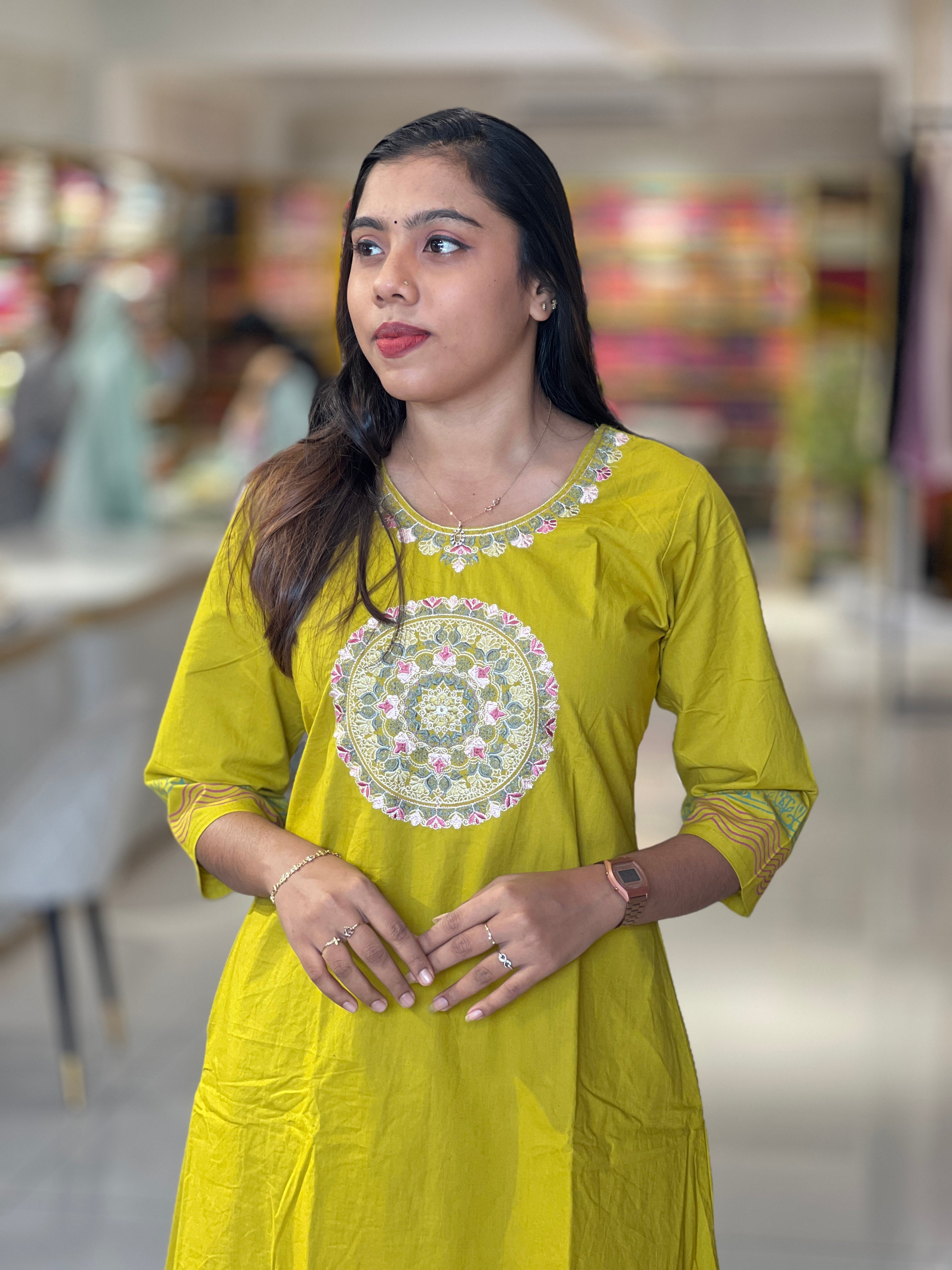 Computerized Embroidery Detailed Cotton Kurta Set | SRF159