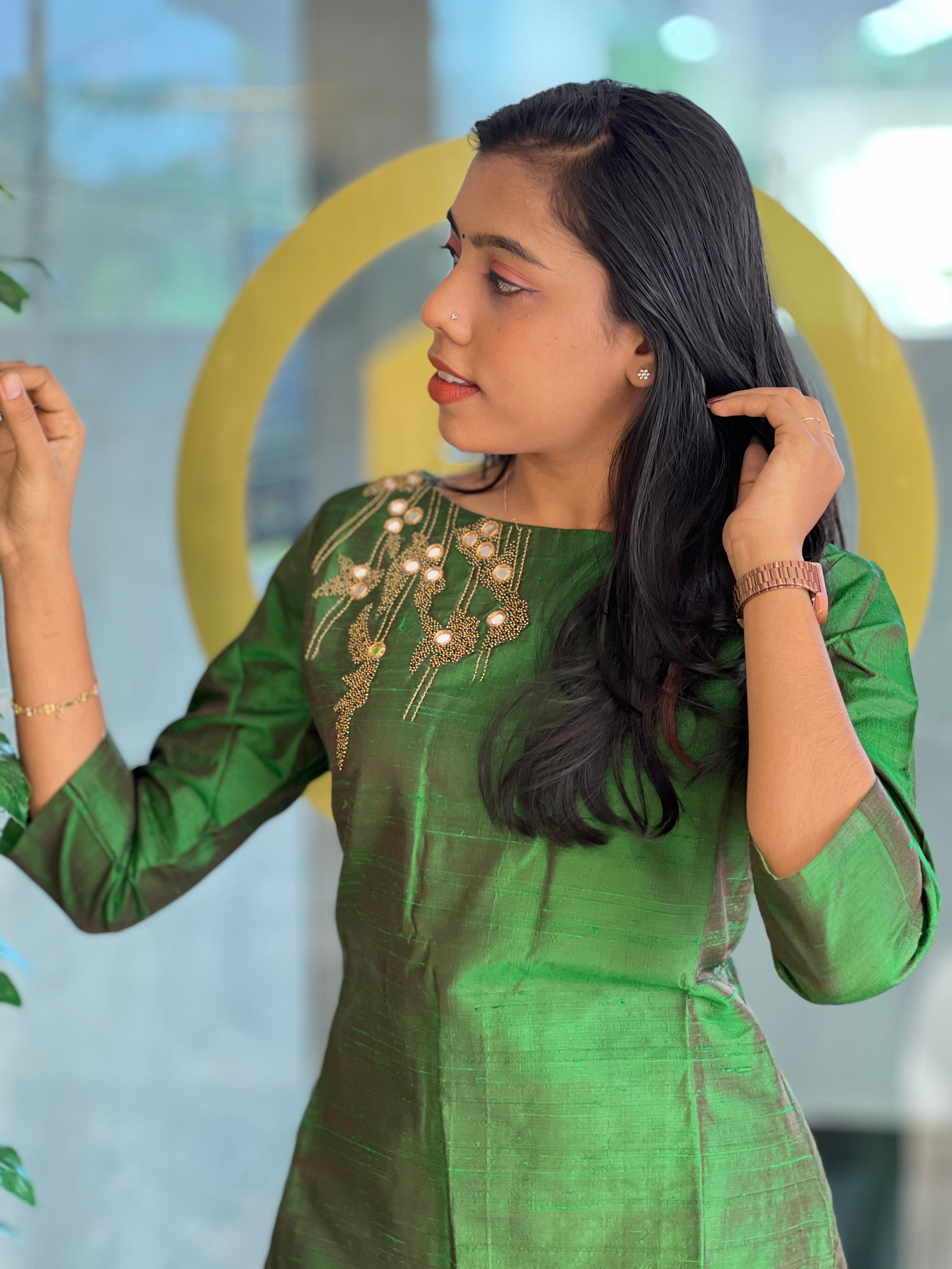 Embroidery Design Yoke Raw Cotton Kurta | DNT627