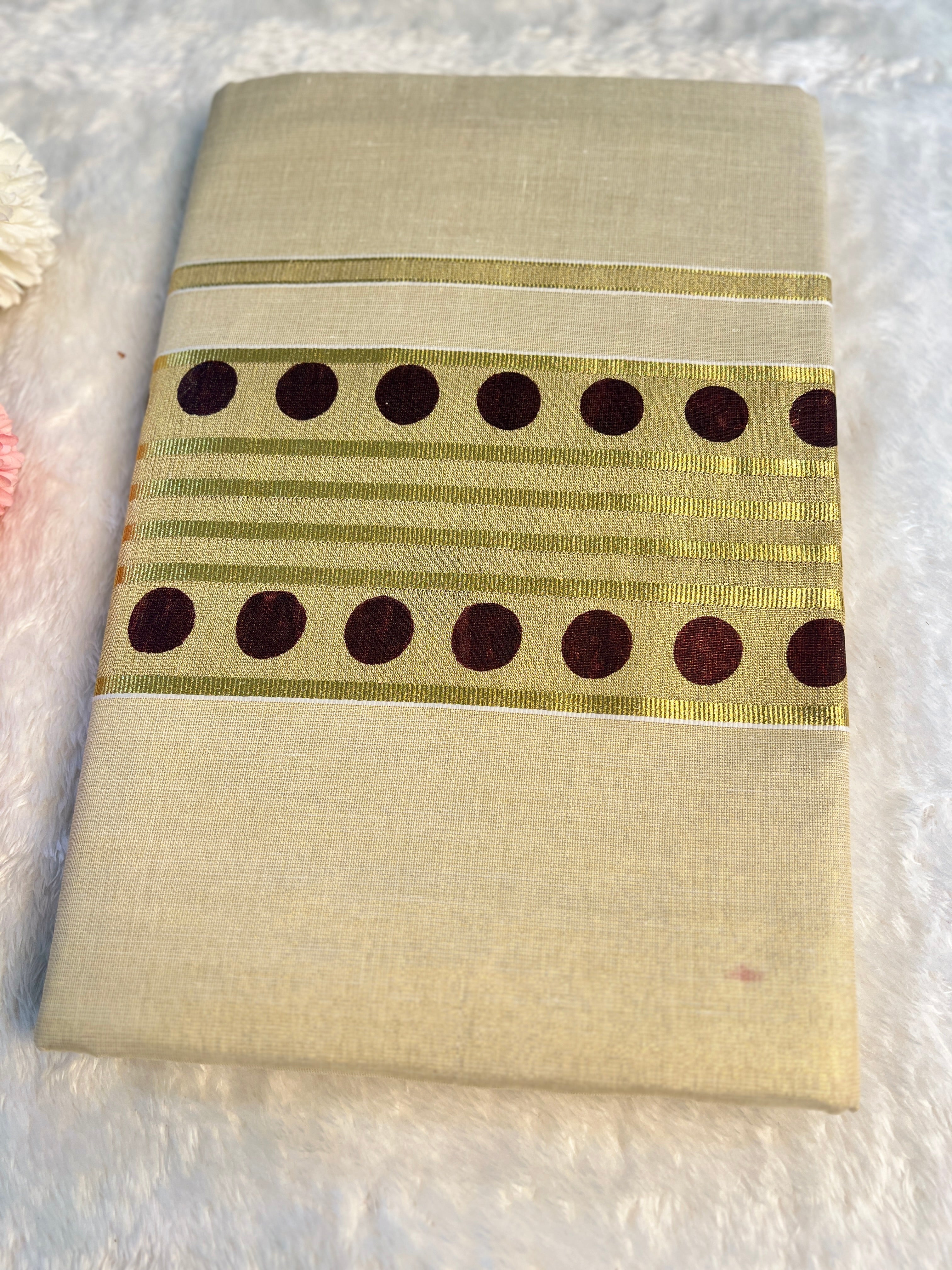 Polka Dots Pattern Tissue Saree | GAT512