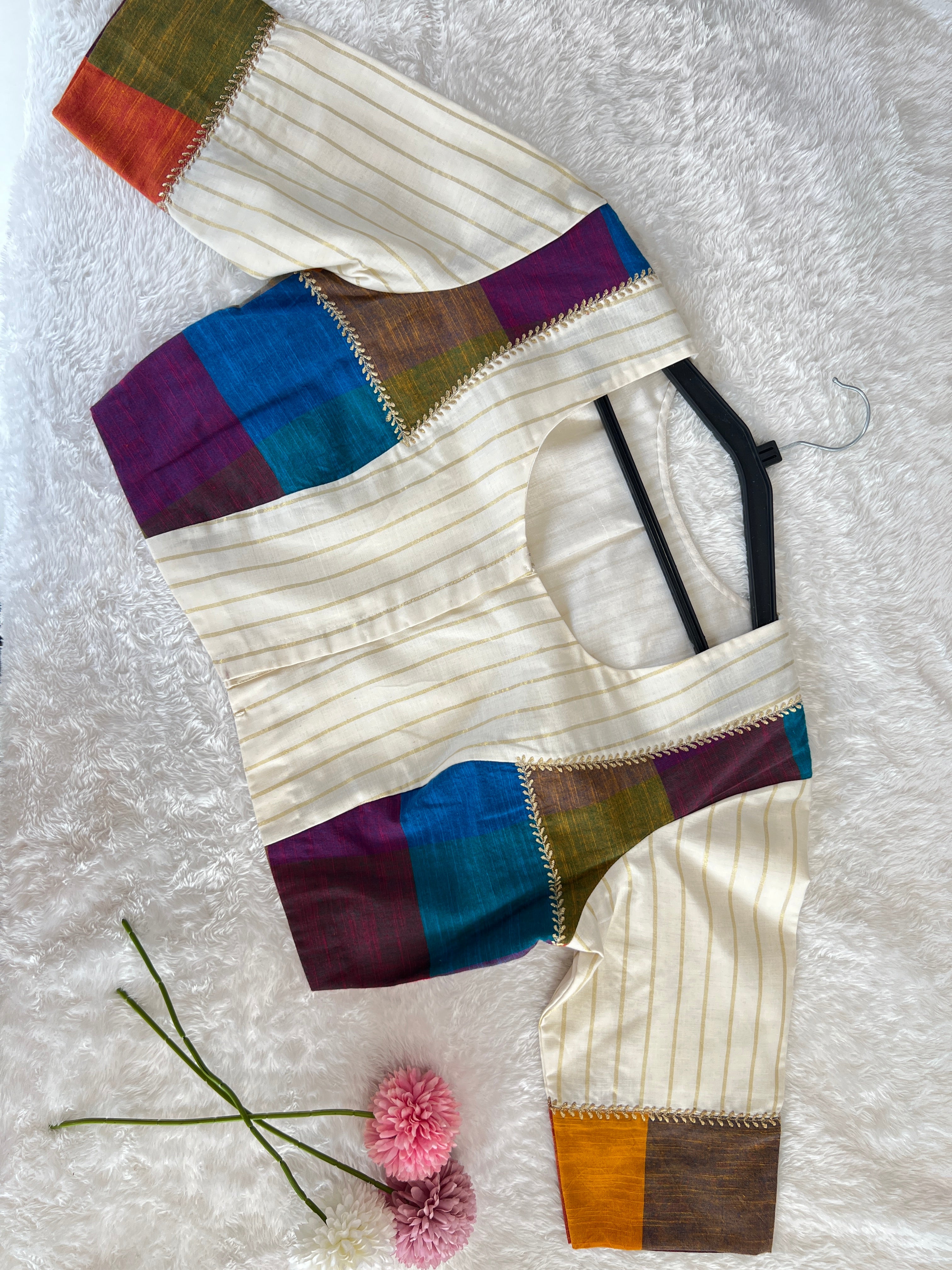 Madras Check Pattern Kerala Cotton Blouse (Un Stitched ) | BM216