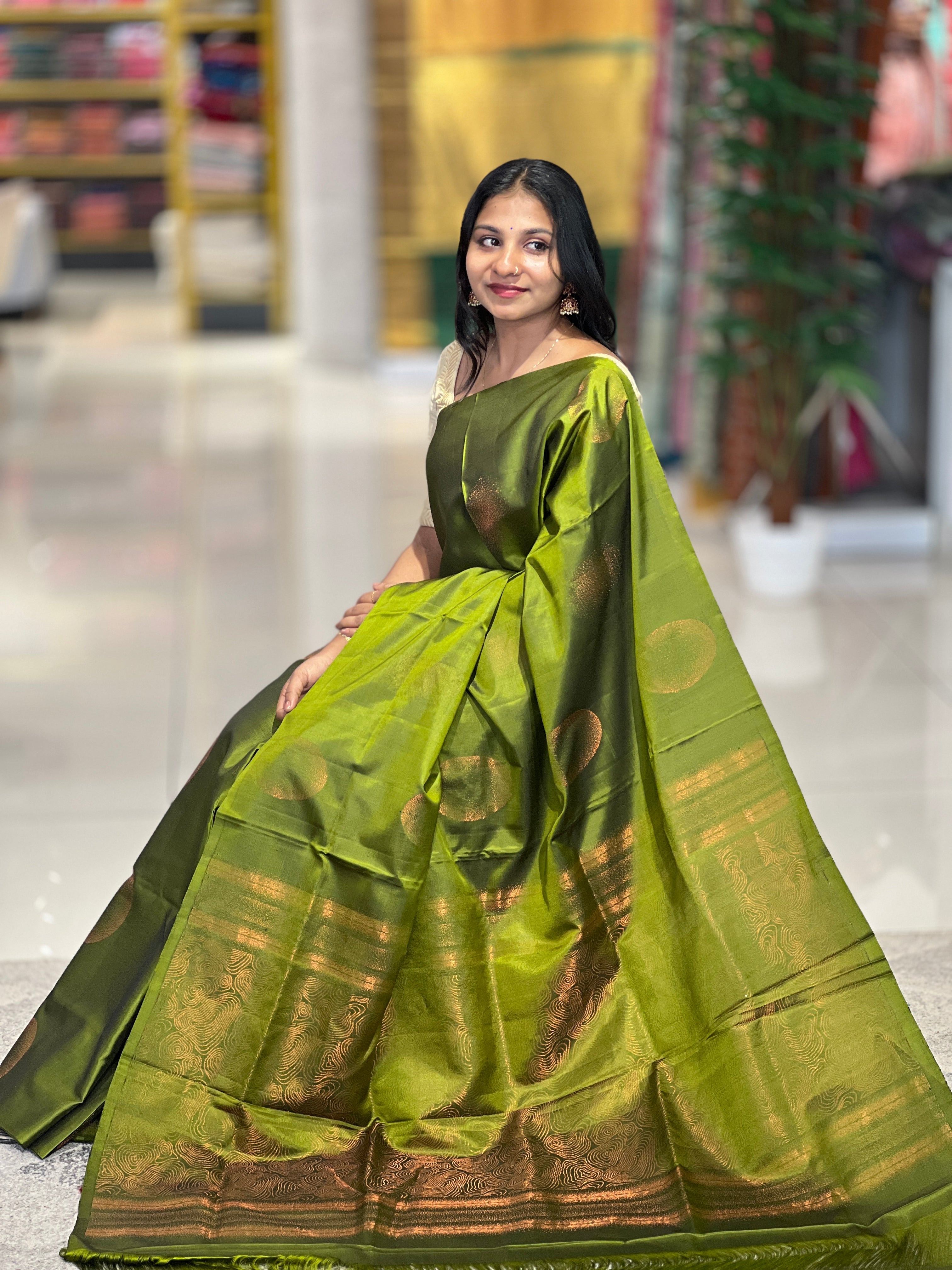 Copper Zari Woven Soft Silk Saree | TT229