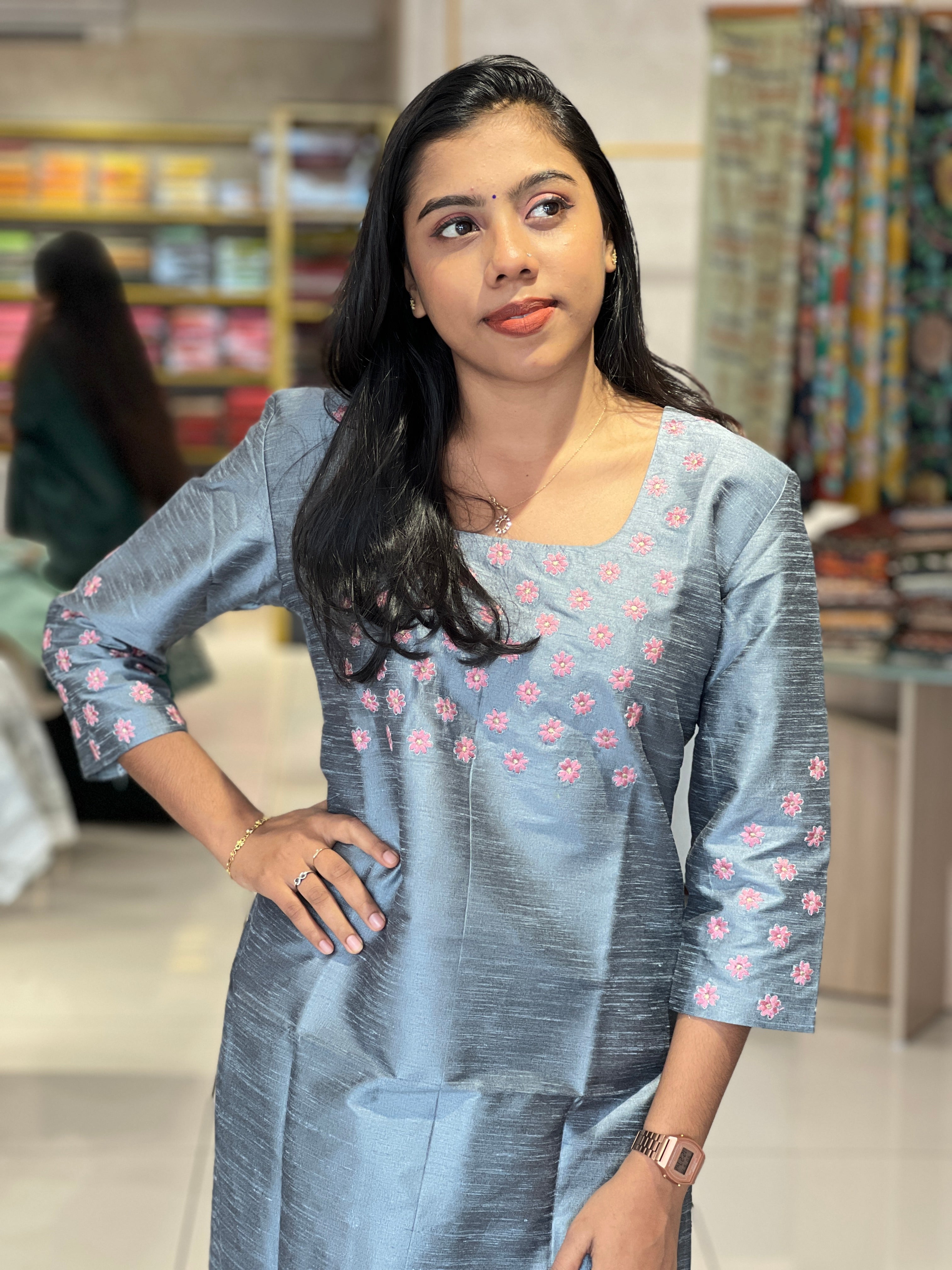Embroidery Raw Cotton Kurta | DNT623