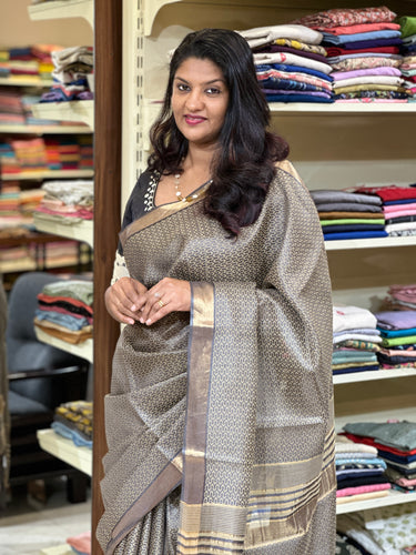 Antique Zari Weaving Tussar Silk Saree | AHR309
