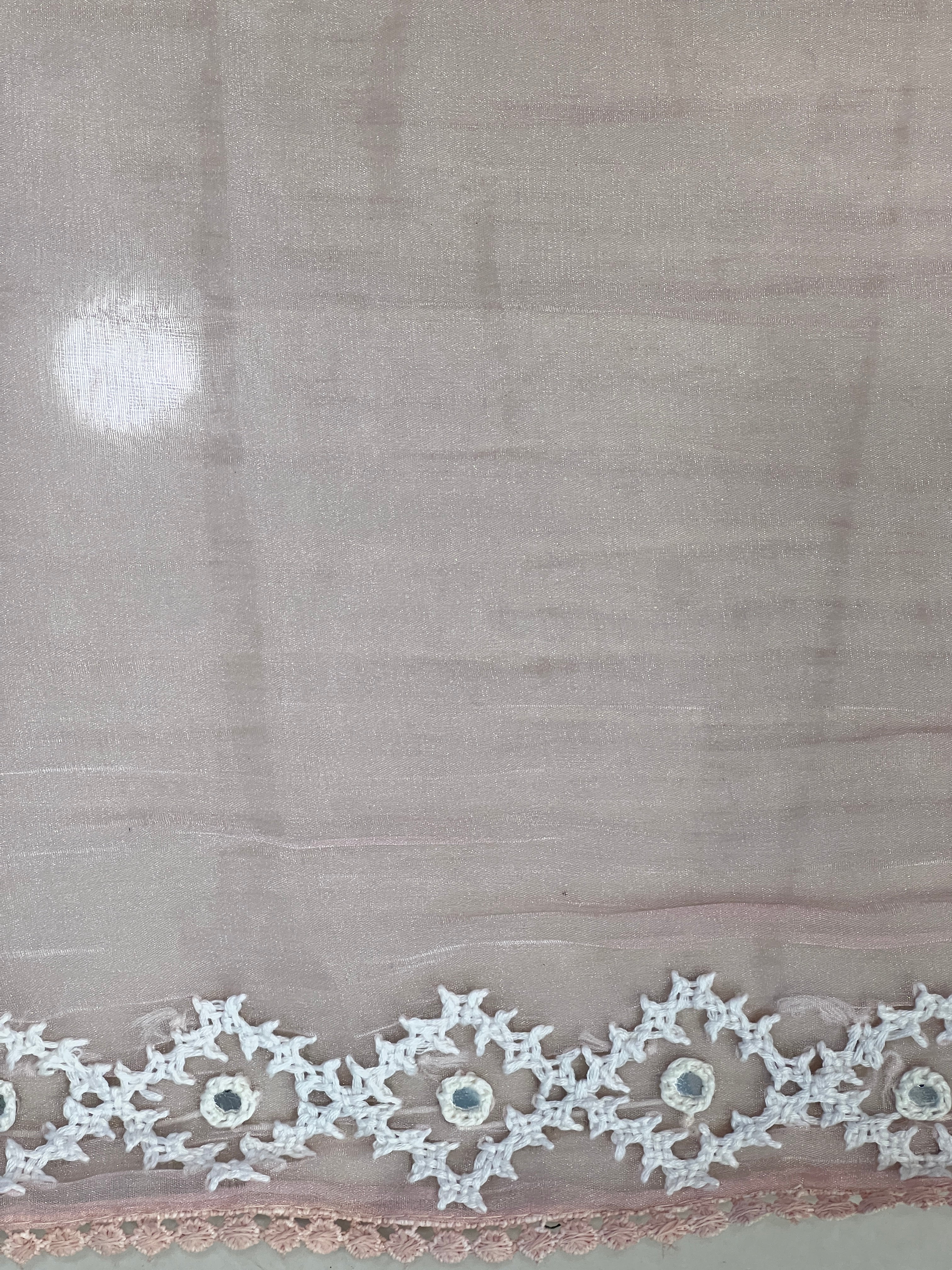 Kutch Work Detailed Crushed Tissue Organza Saree | BLD1918