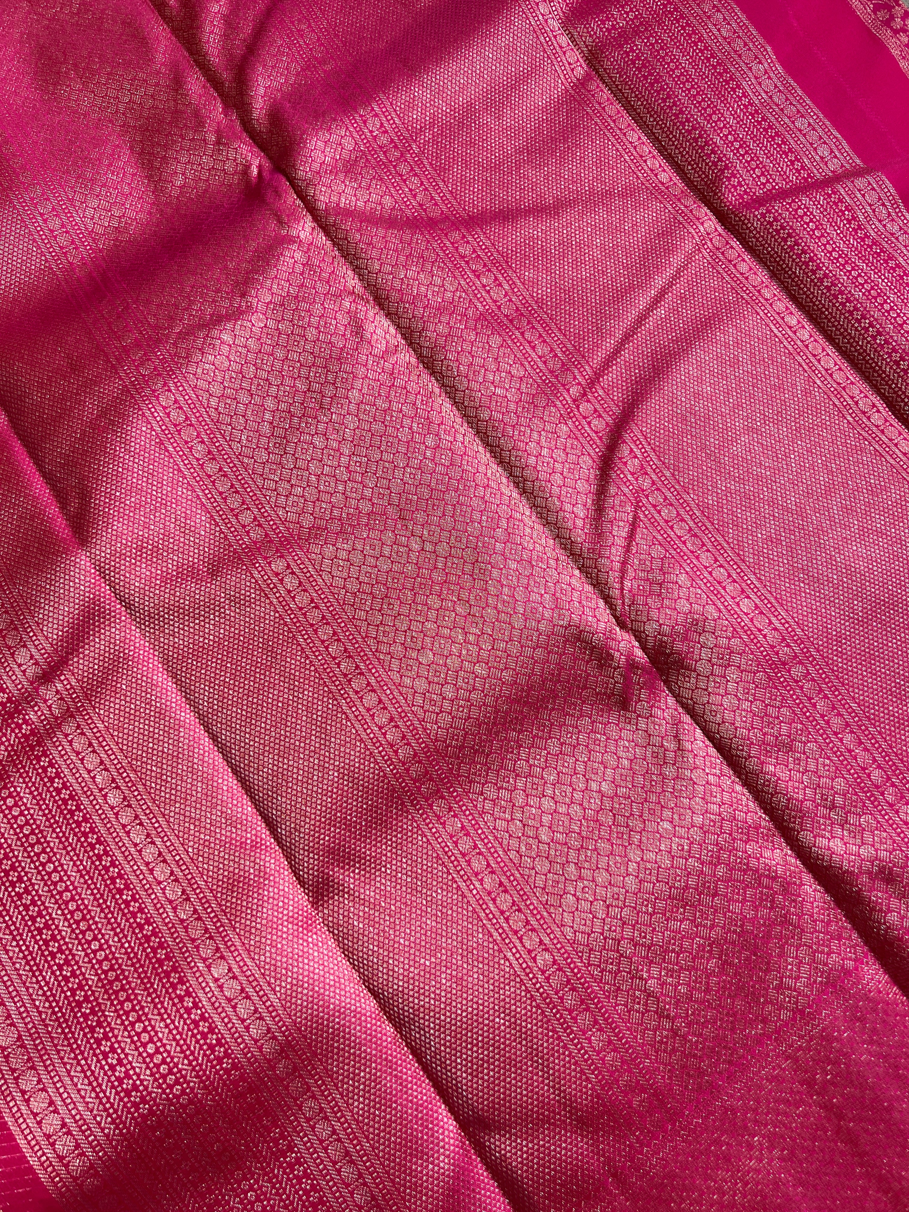 Traditional Floral Patterned Handloom Kanchipuram Saree | SME195