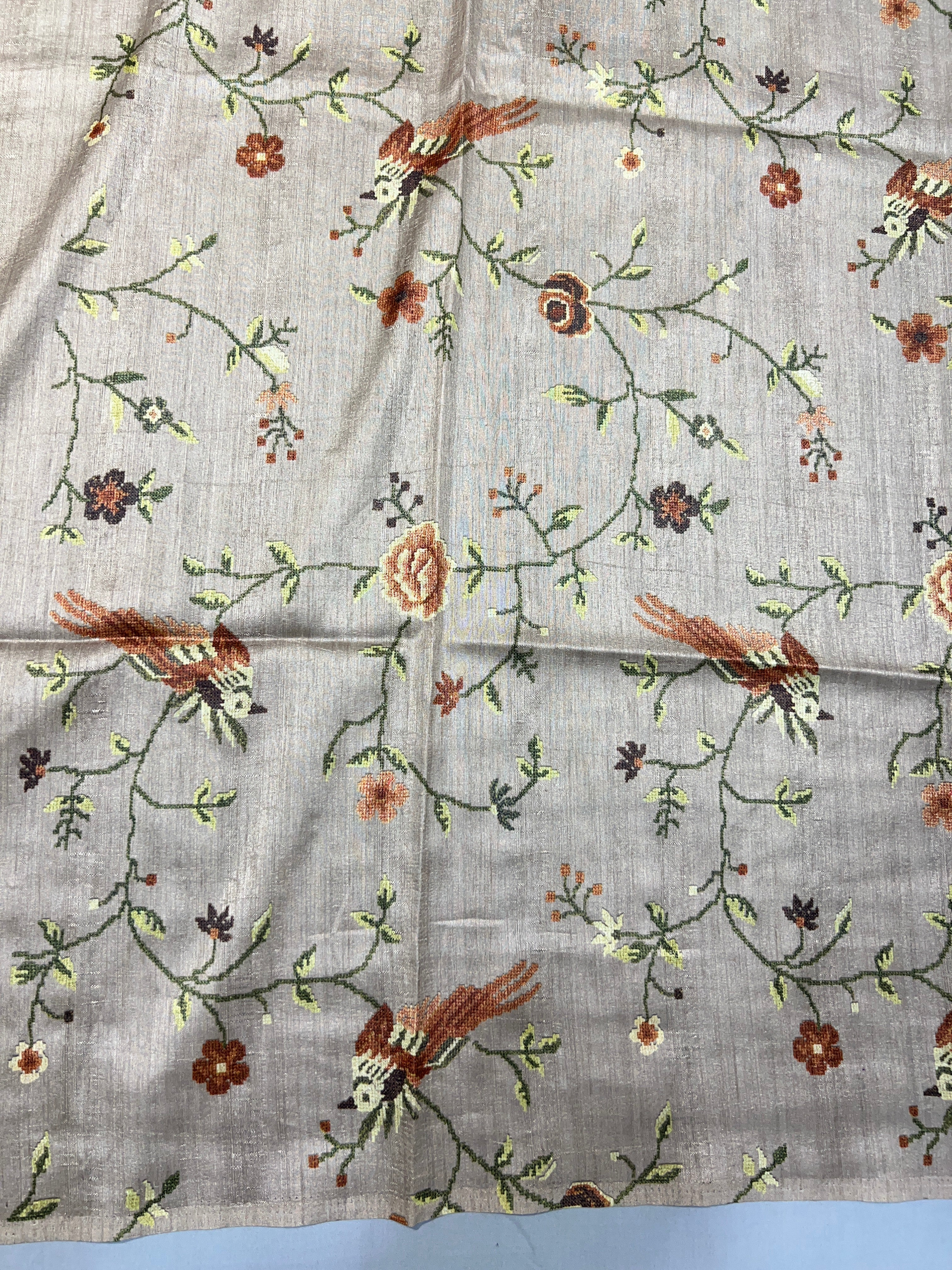 Mirror & Digital Print Detailed Semi Tussar Saree | SSN380