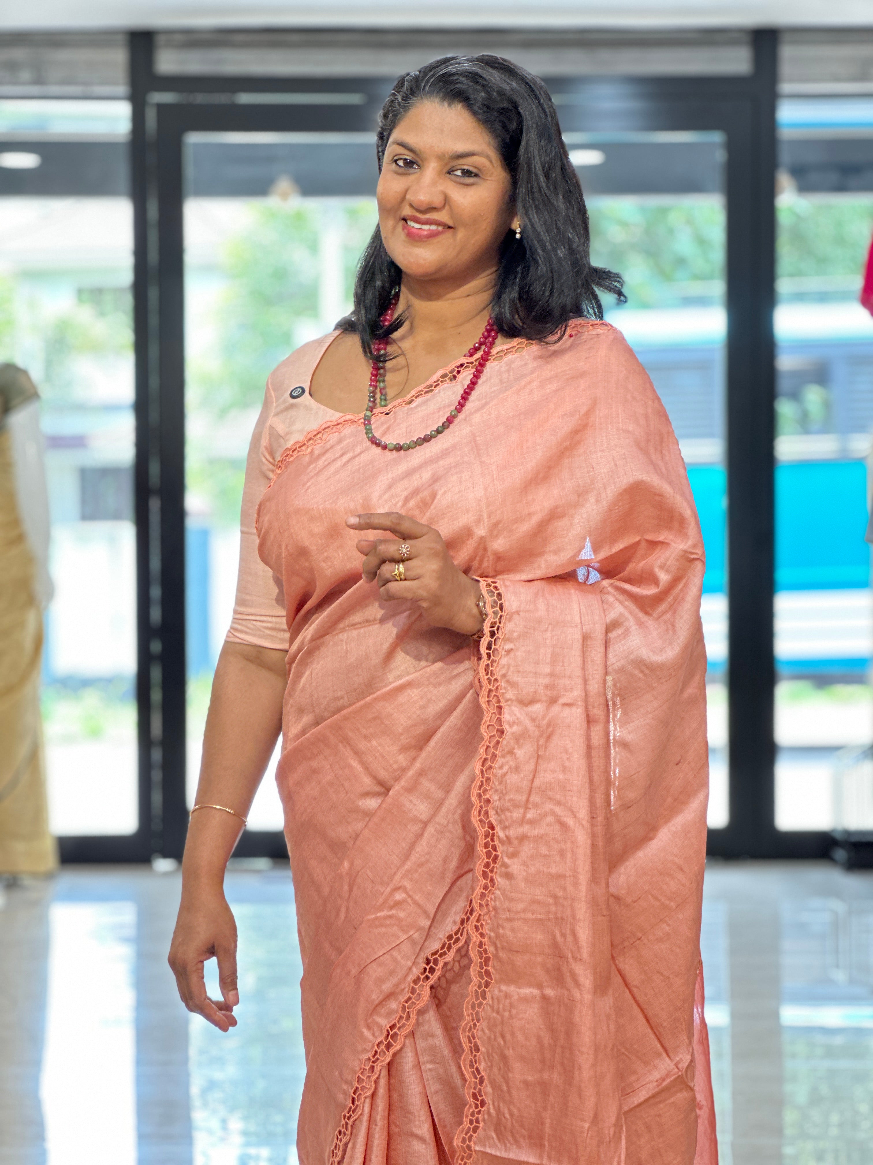 Scallop Pattern Twine Cut Desi Tussar Saree | TC501