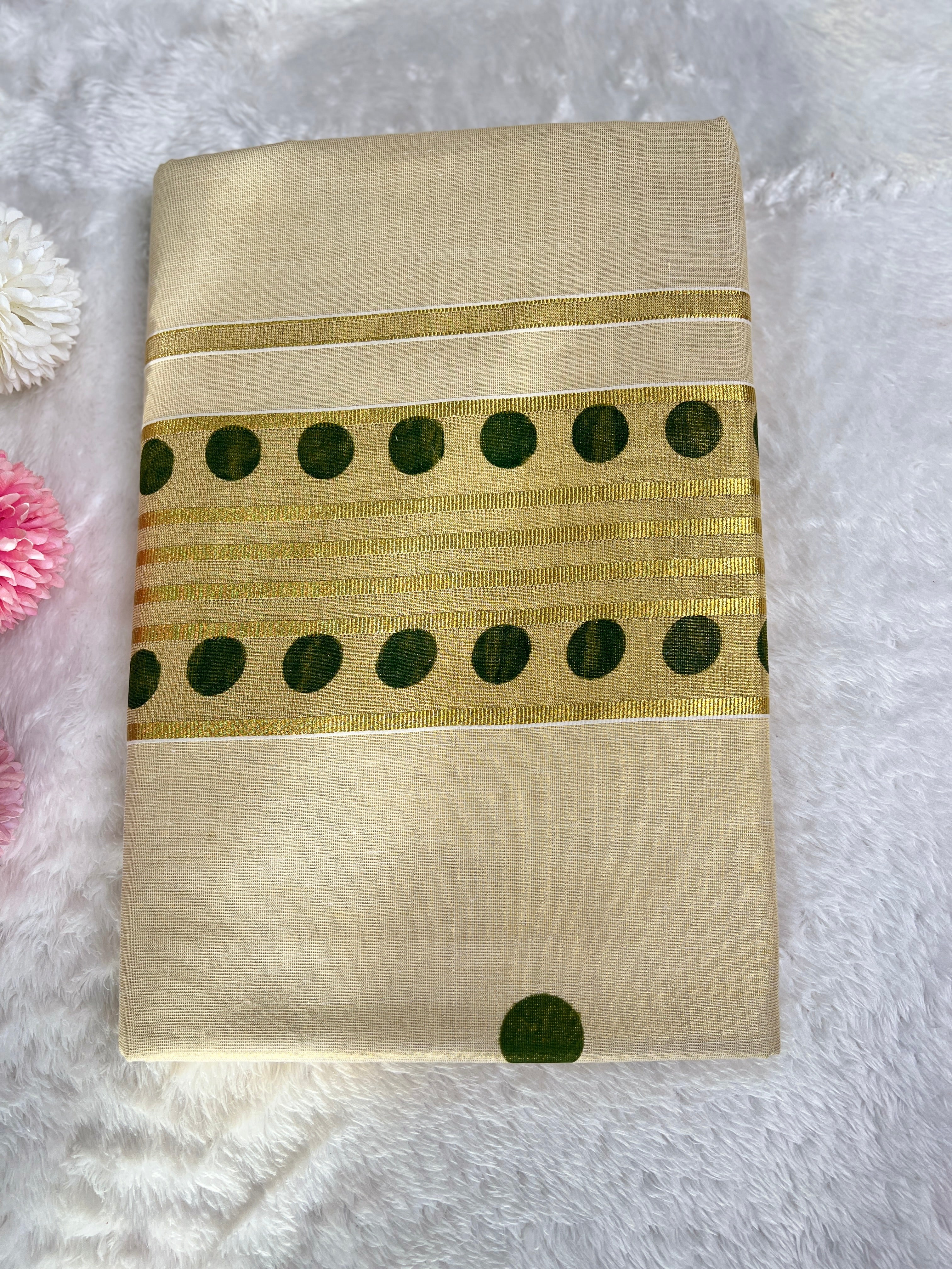 Polka Dots Pattern Tissue Saree | GAT511