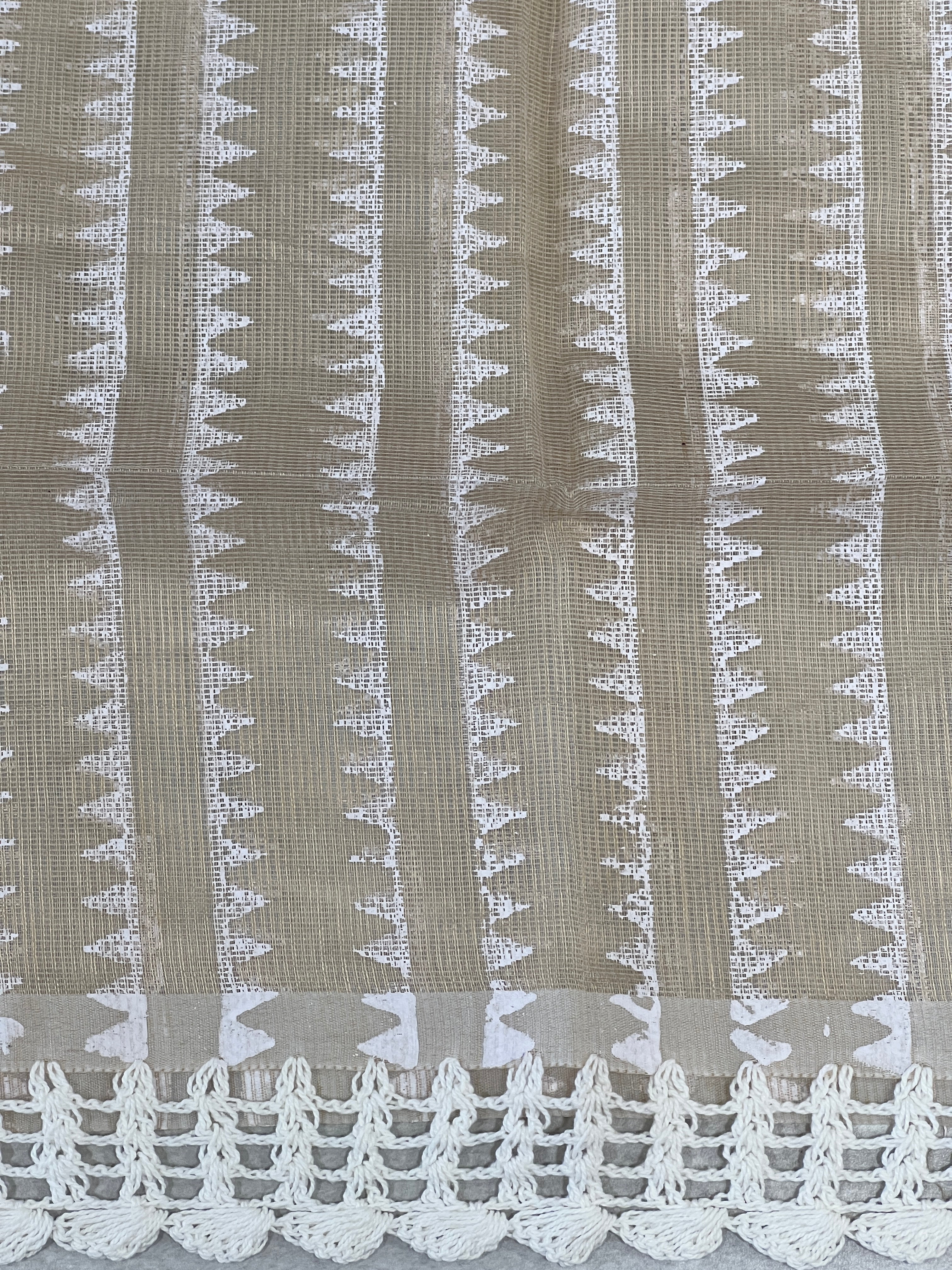 Block Printed Supernet Kota Saree | JSC434