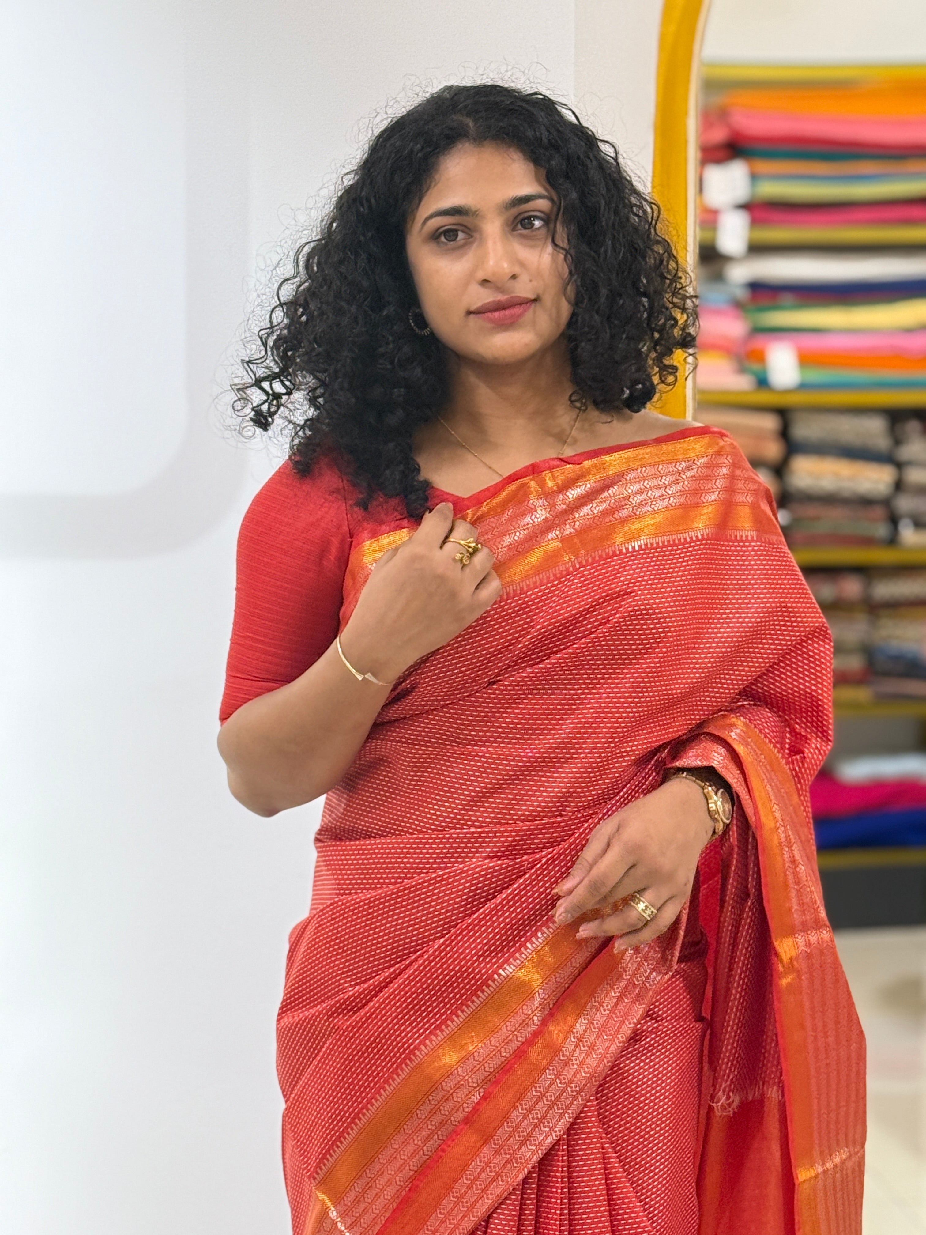 Kantha Weaved Bhagalpuri Linen Saree | MRD361
