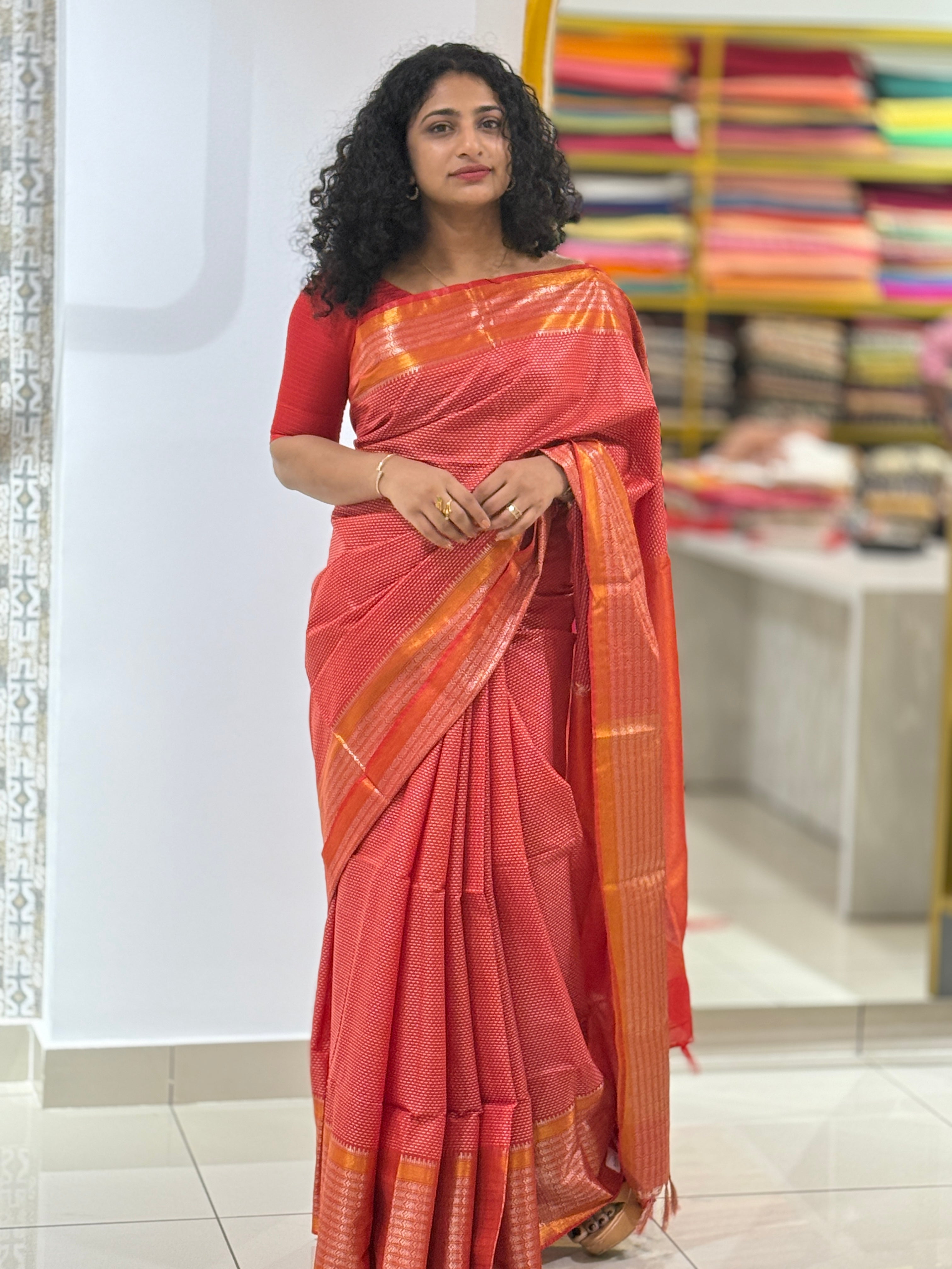 Kantha Weaved Bhagalpuri Linen Saree | MRD361