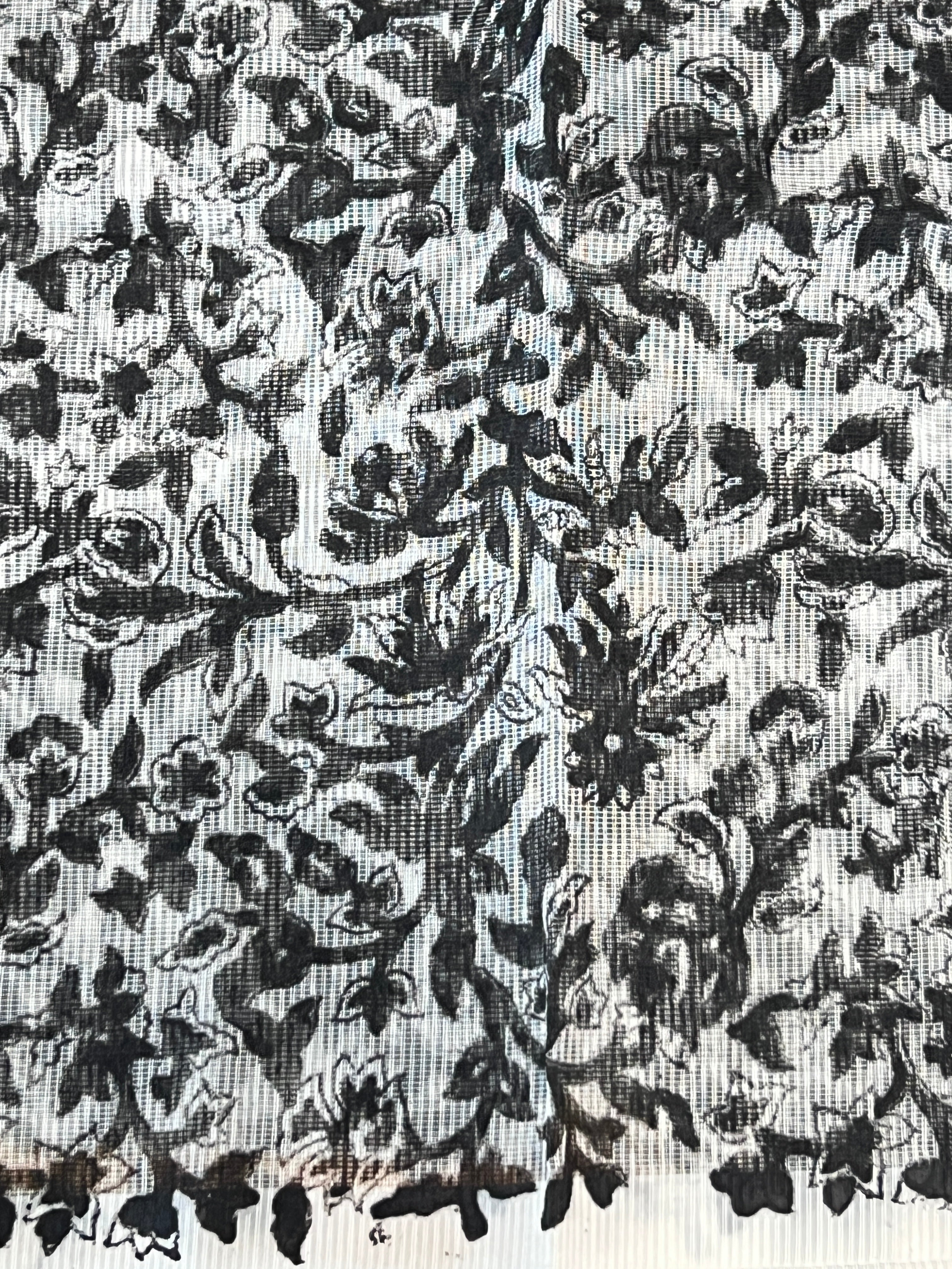 Hand Block Printed Muga Check Organza Saree | JSC427