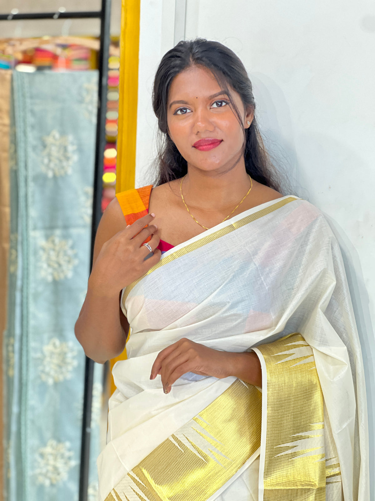 Temple Border Pattern  Kerala Cotton Saree | RLF147