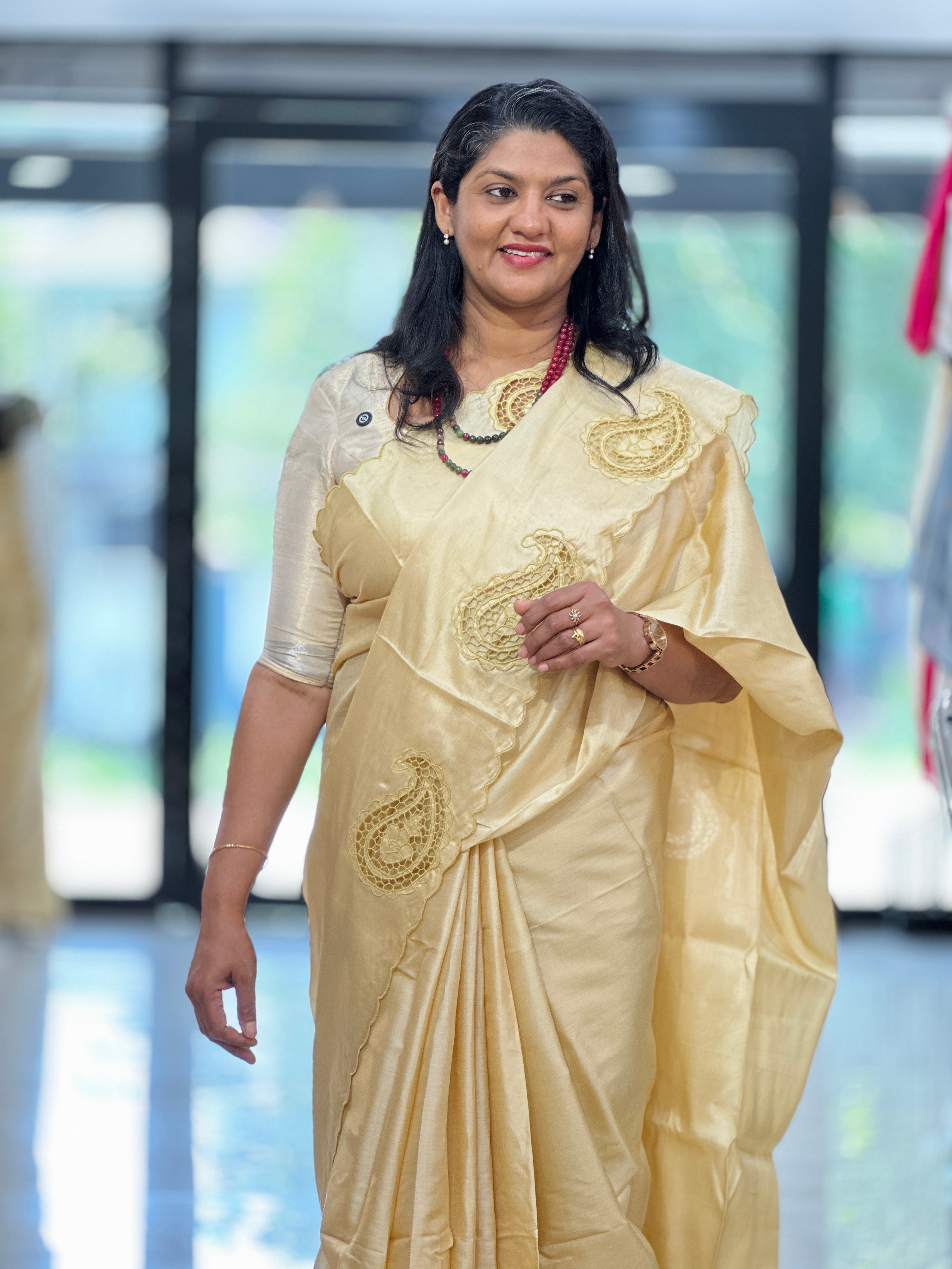Paisley Pattern Desi Tussar Twine Cut Work Saree | TC500