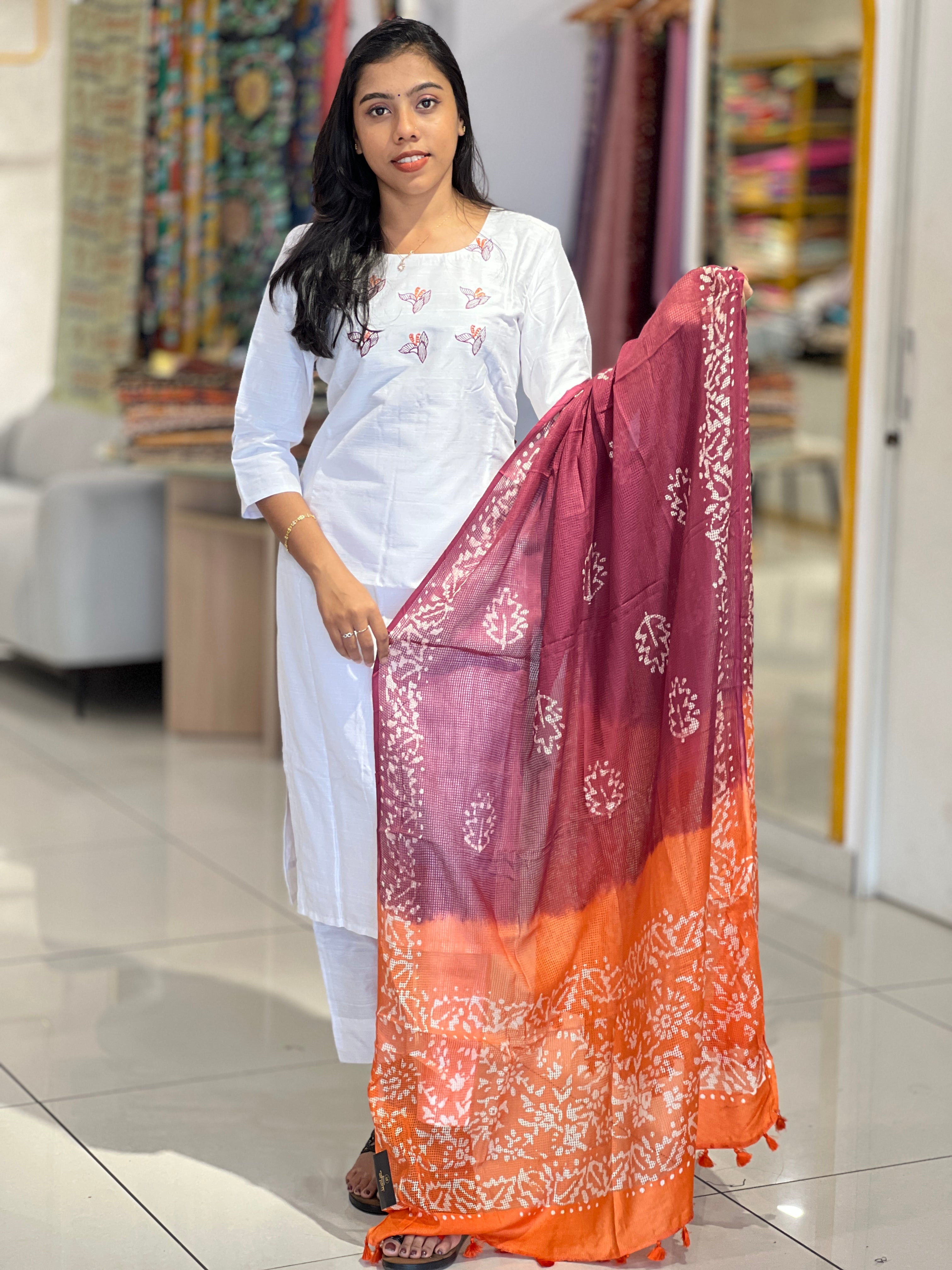 Embroidery Detailed Raw Cotton Kurta Set | DNT607