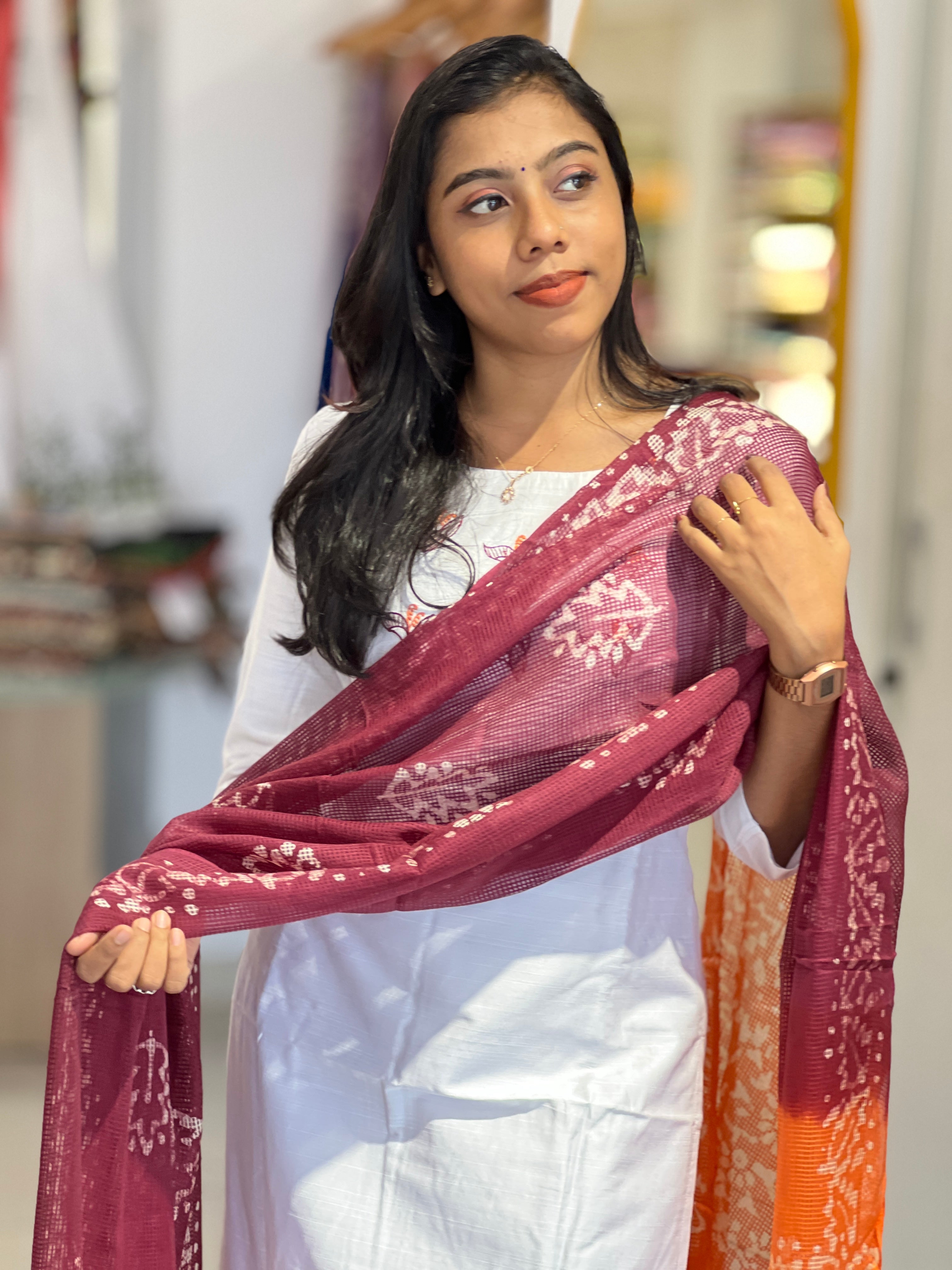 Embroidery Detailed Raw Cotton Kurta Set | DNT607