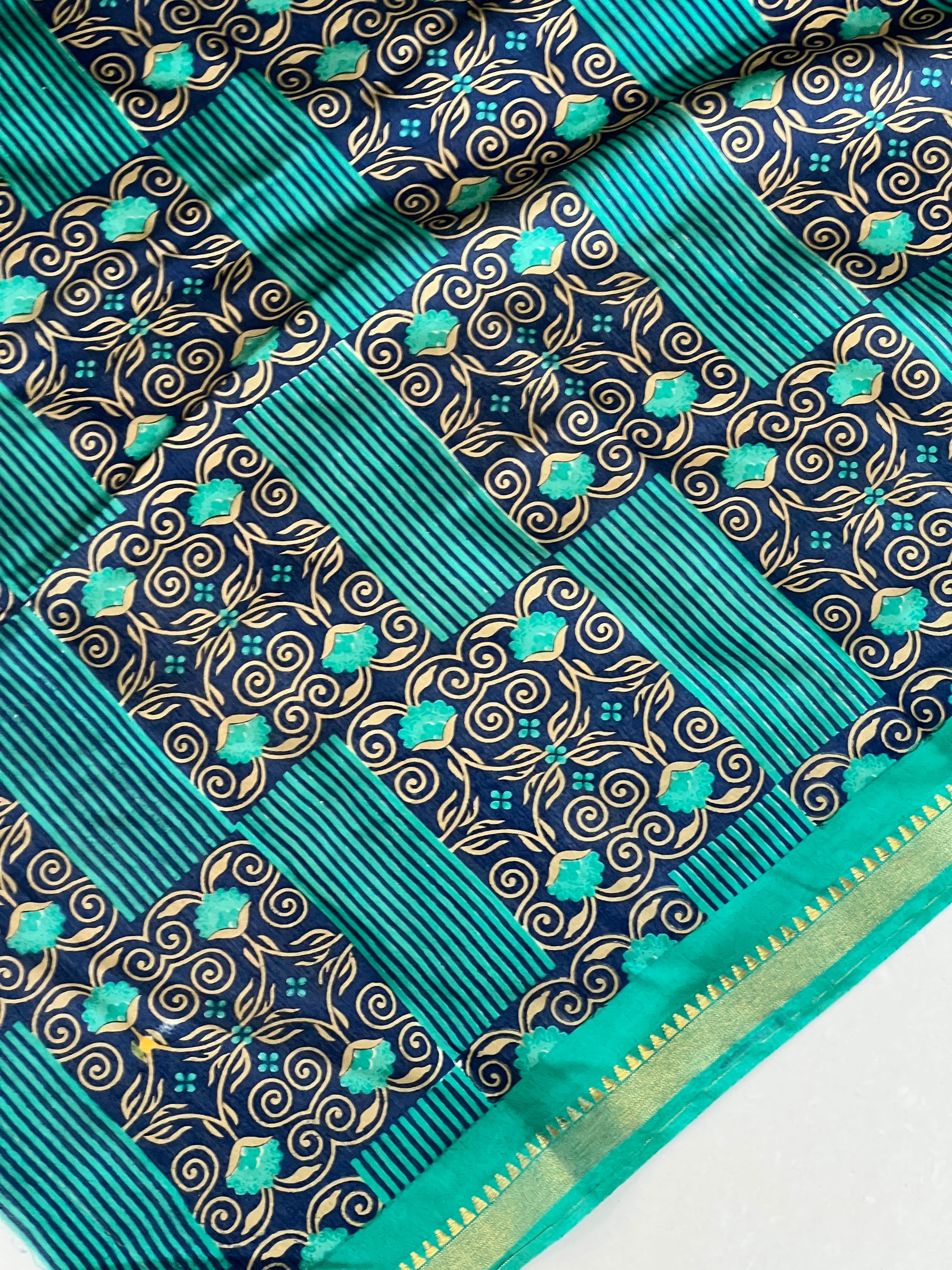 Geometrical Printed Chanderi Finish Saree | GMS315