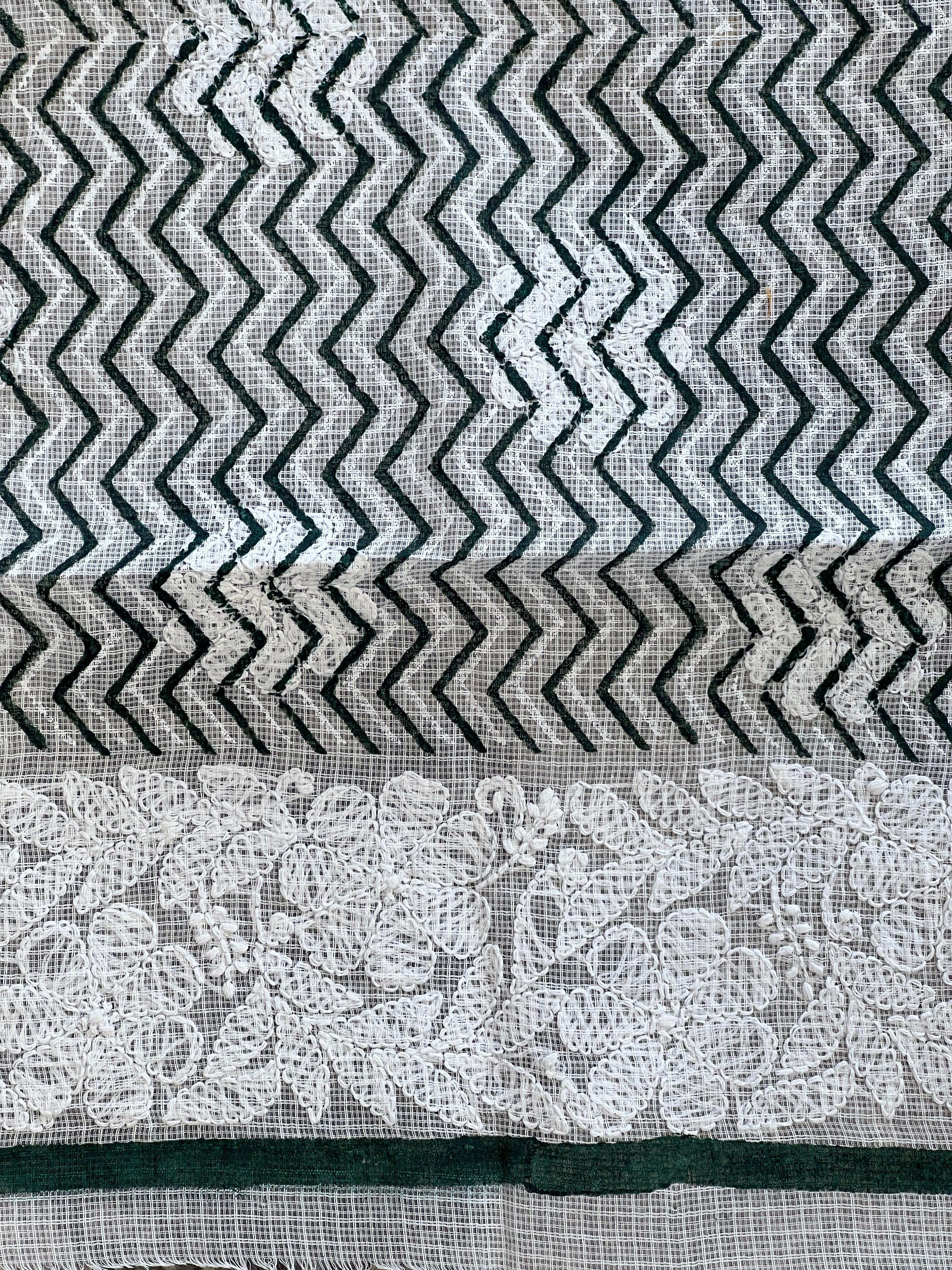 Block Printed Check Kota Saree | JSC444