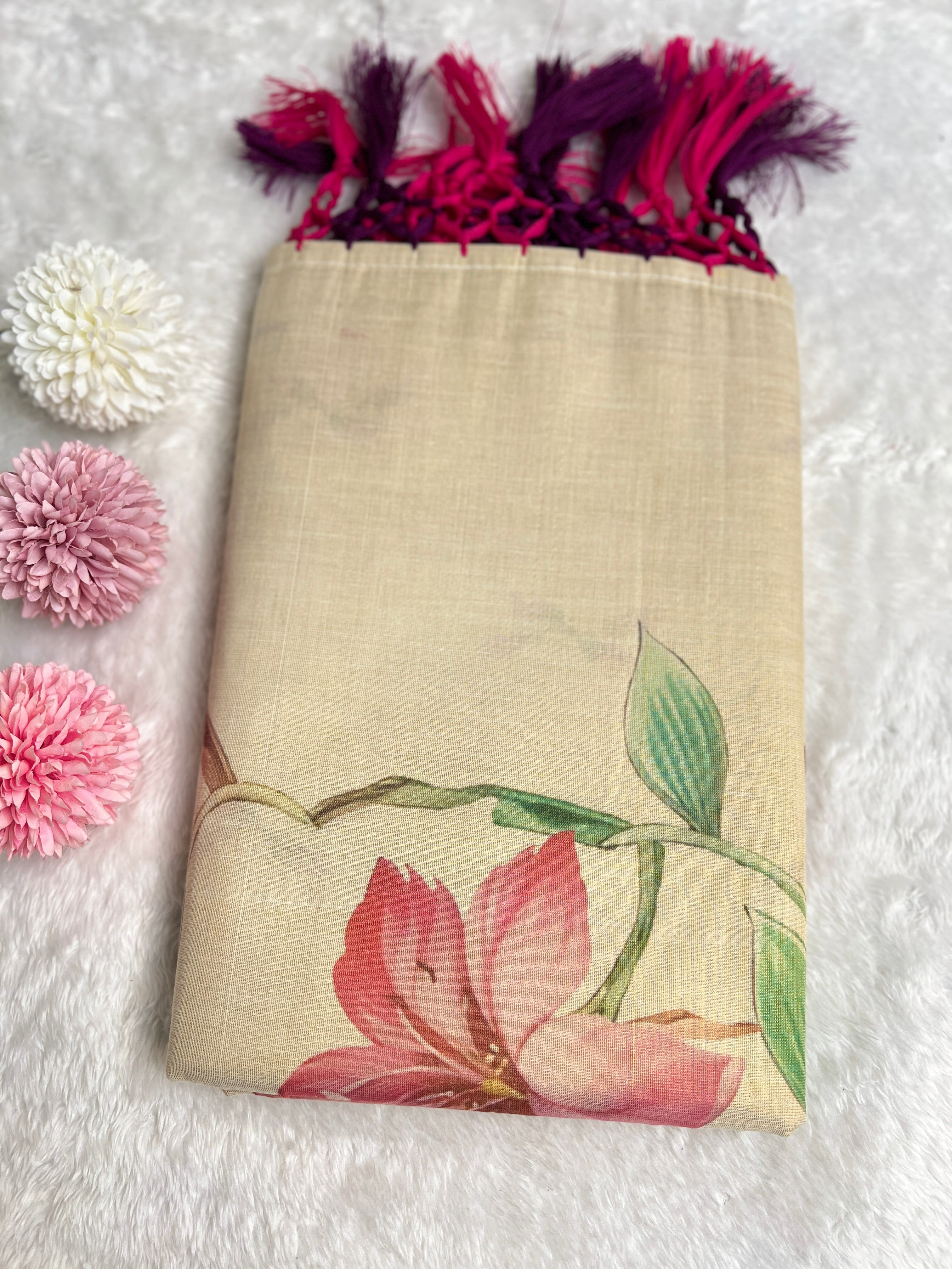 Digital Printed Pattern Tissue Saree | GAT499