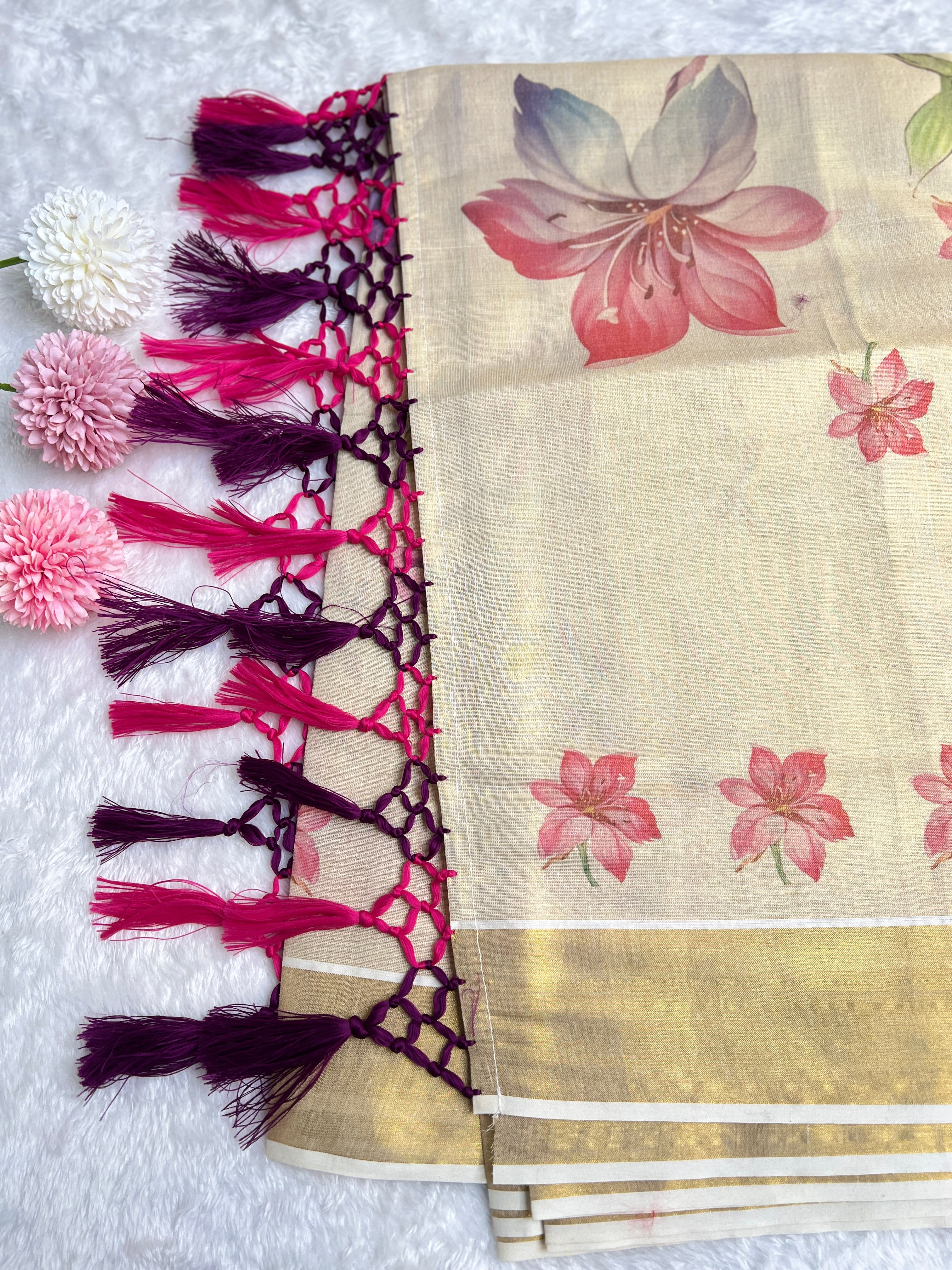 Digital Printed Pattern Tissue Saree | GAT499