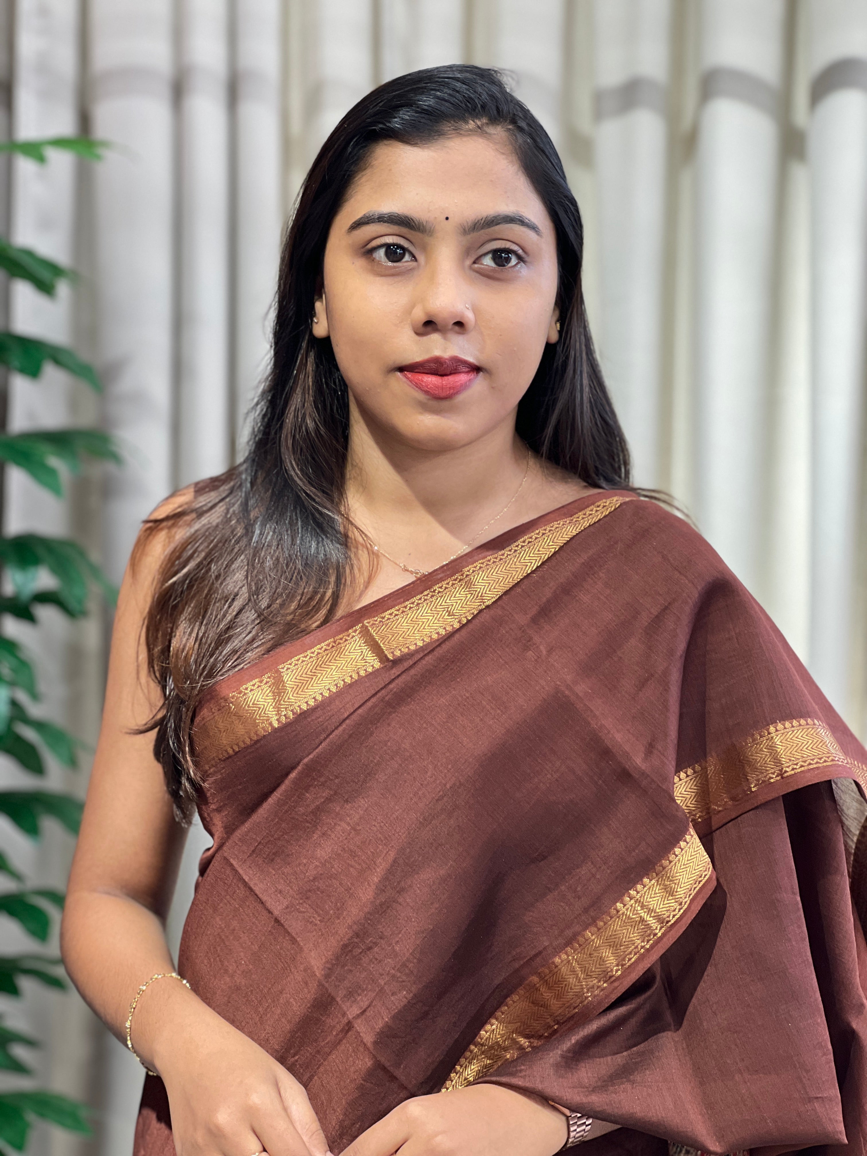Mangalgiri Border Detailed Chanderi Saree | VFC596