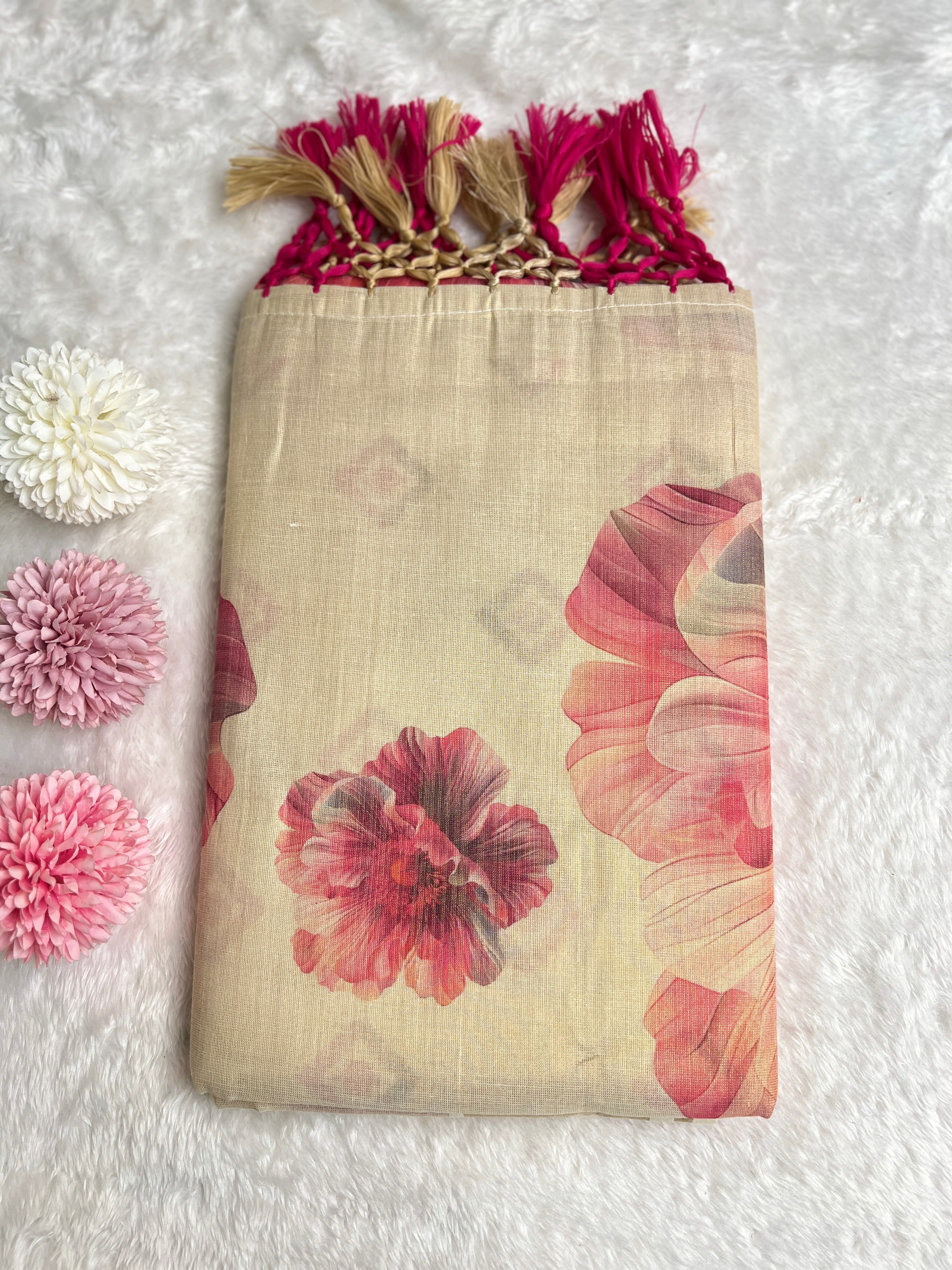Digital Printed Pattern Tissue Saree | GAT502