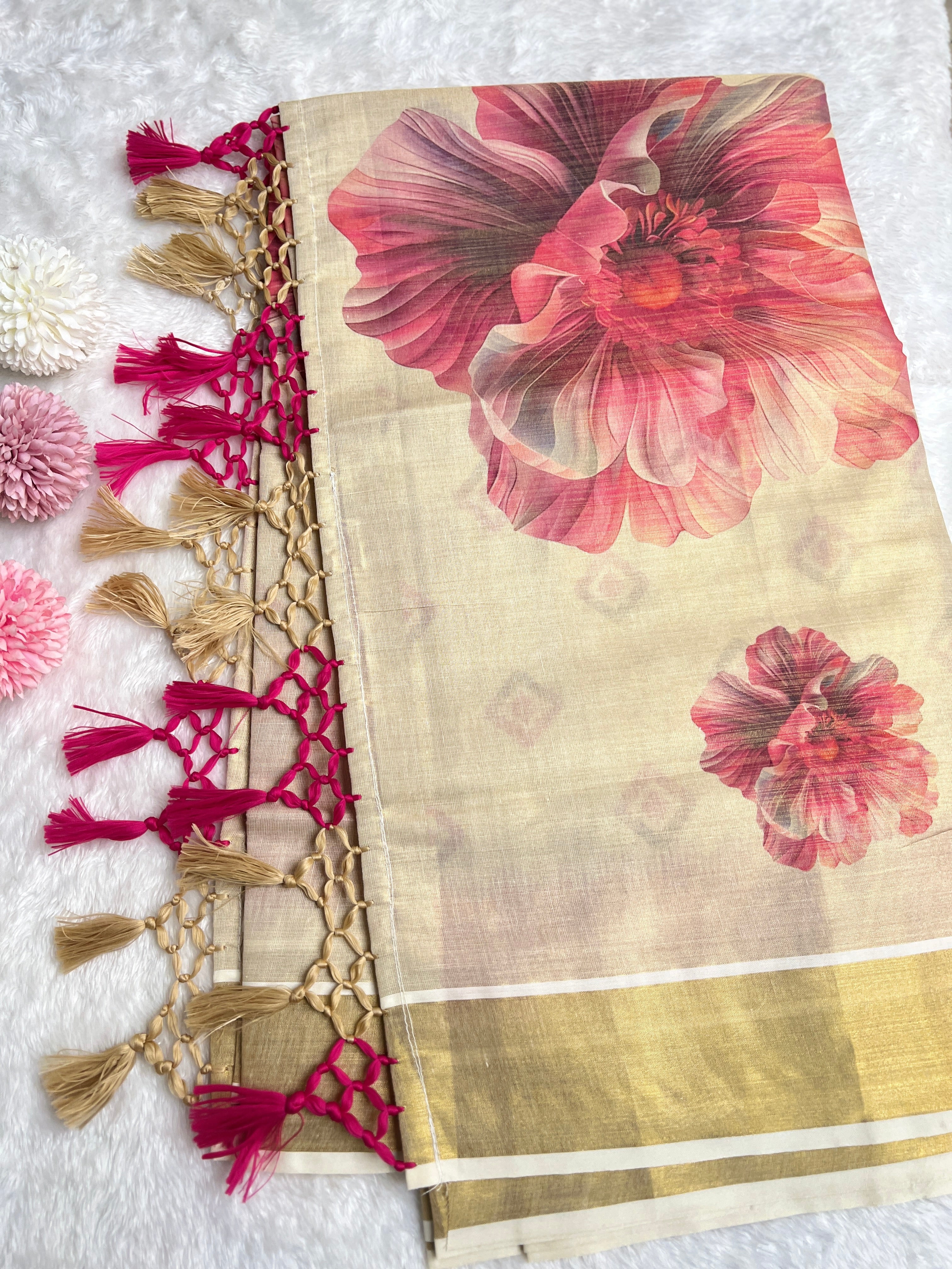 Digital Printed Pattern Tissue Saree | GAT502