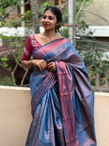 Zari Weaved Semi Silk Saree | TR124