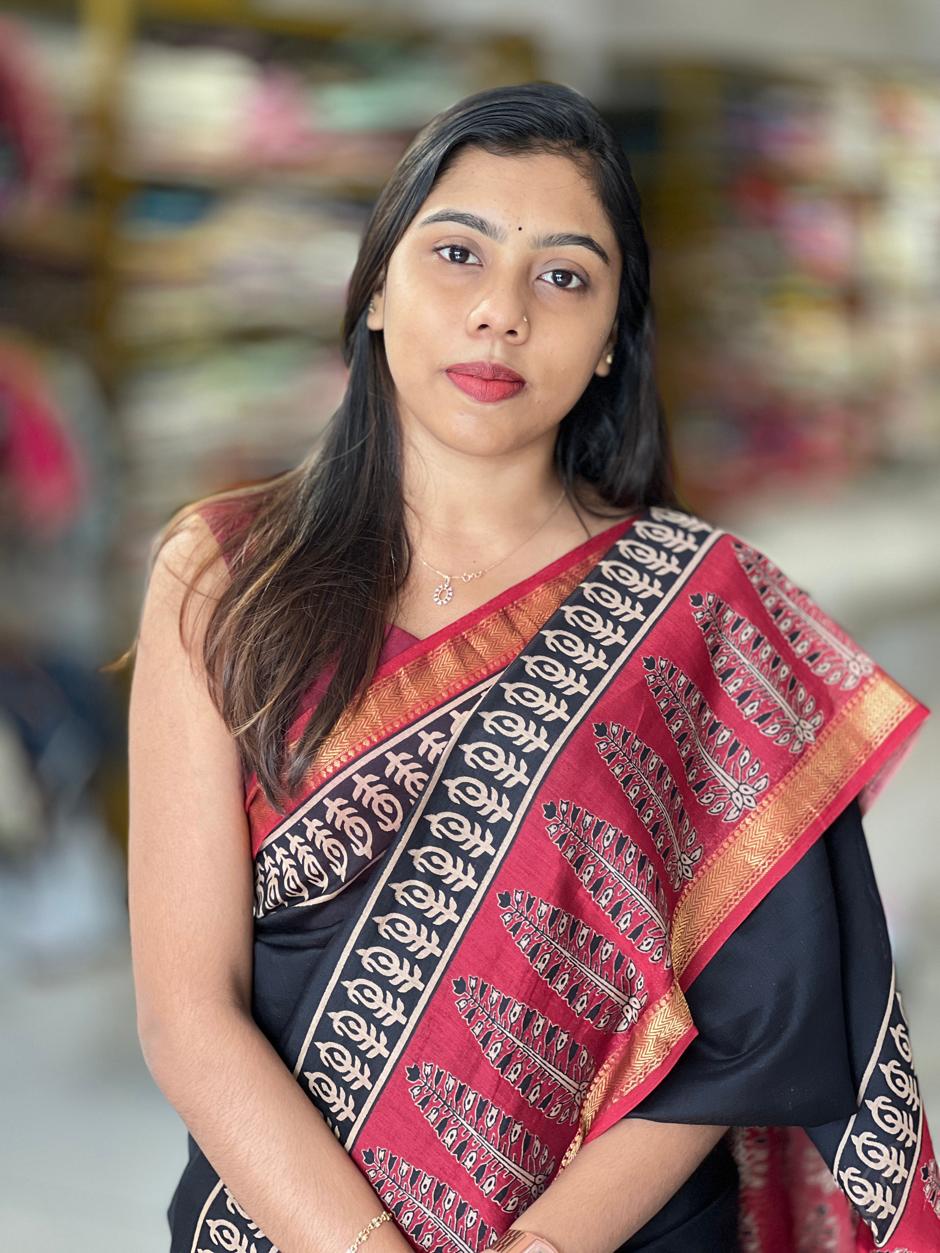 Mangalgiri Border Detailed Chanderi Saree | VFC594