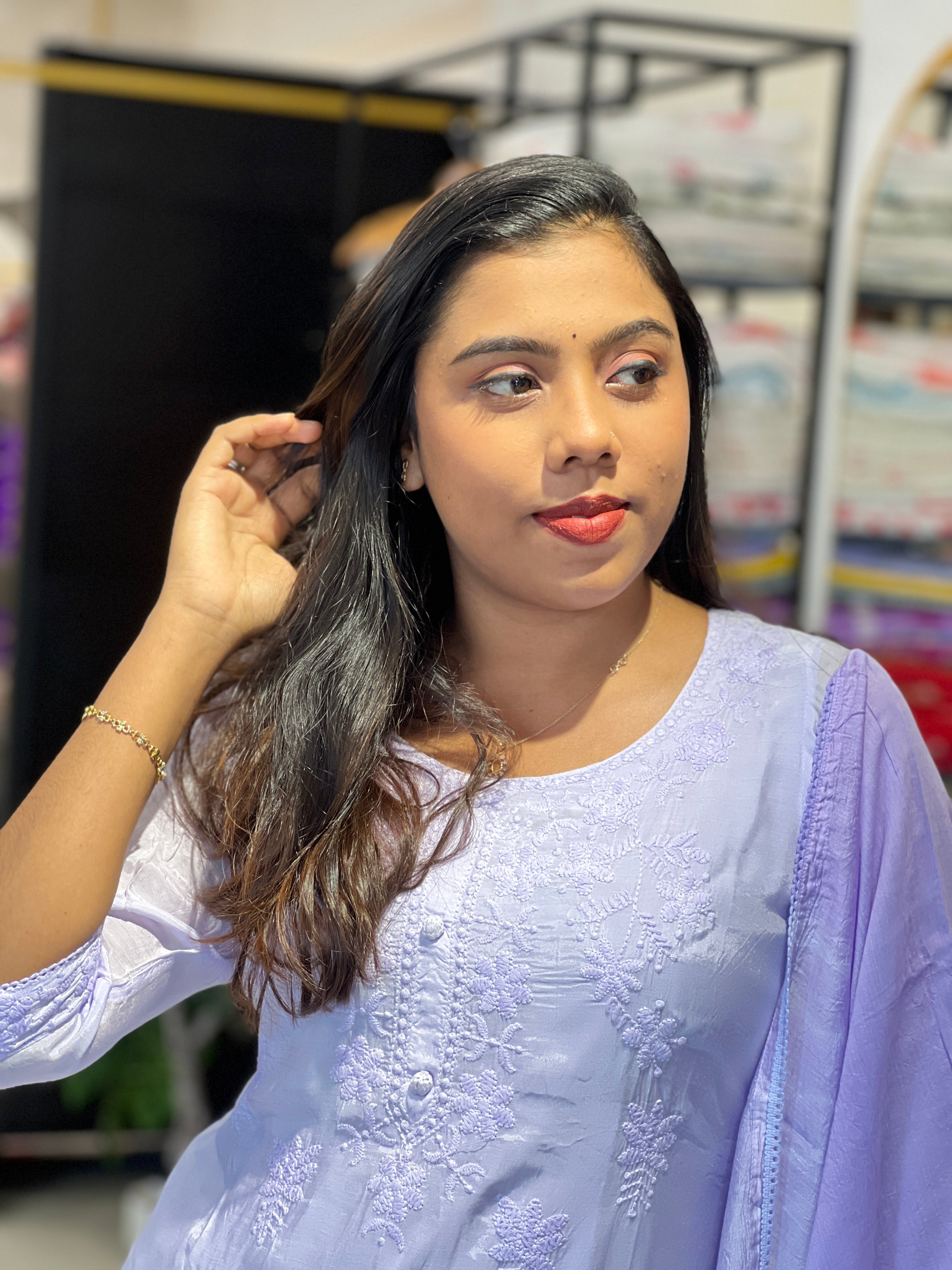 Chikankari Embroidered Mul Chanderi Kurta Sets | PGI121
