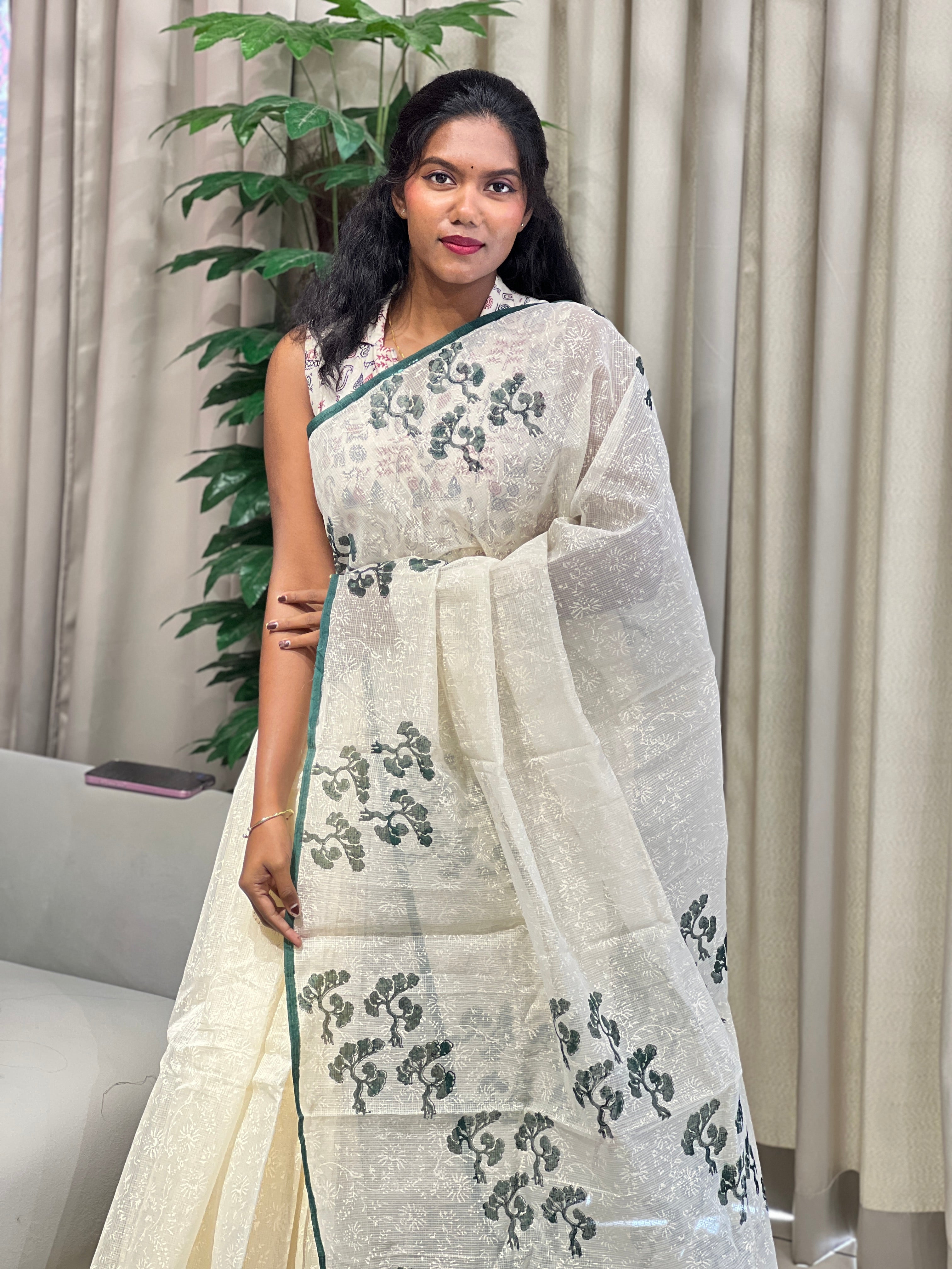 Hand Block Printed Kota Saree | JSC442