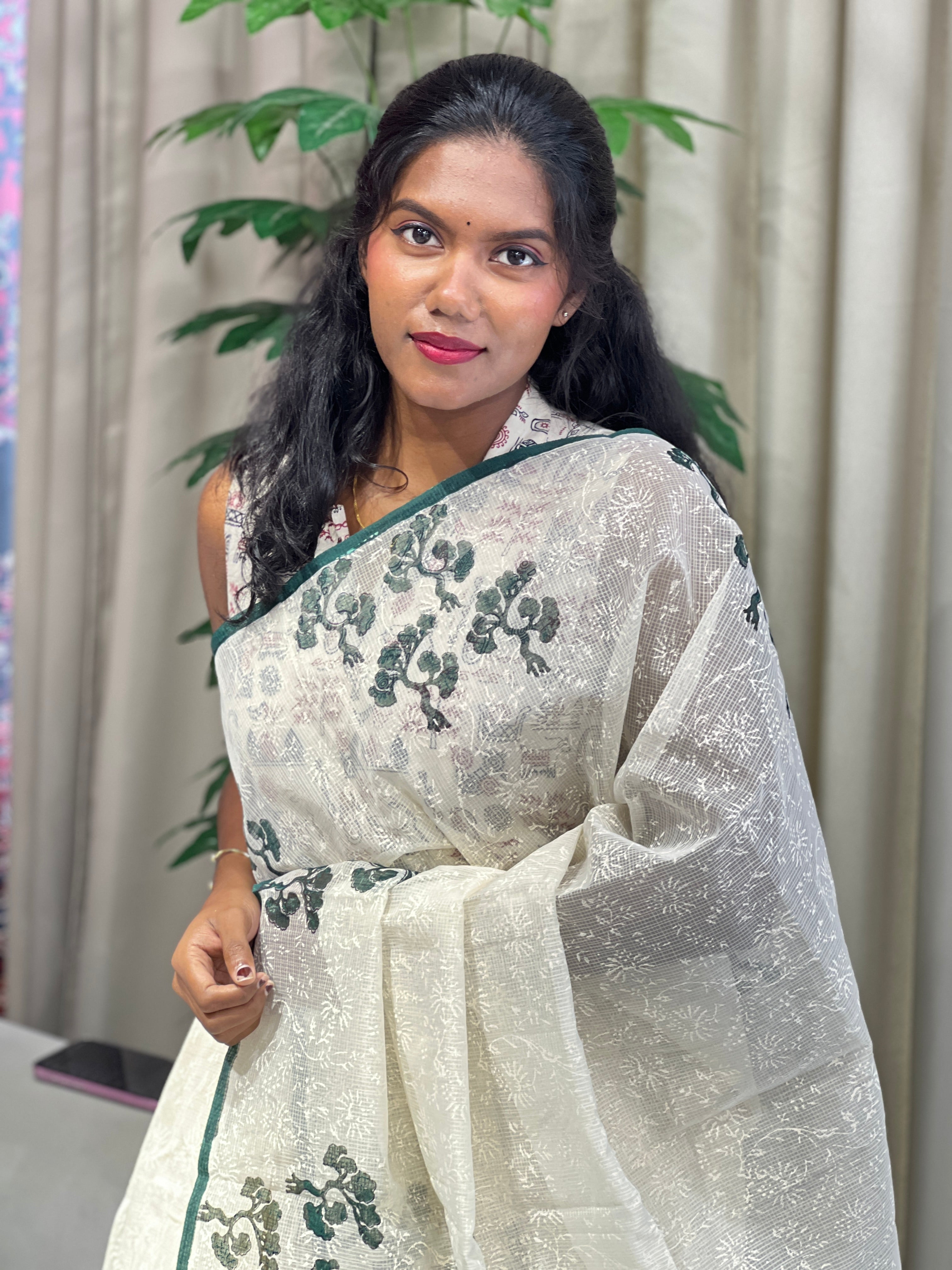 Hand Block Printed Kota Saree | JSC442