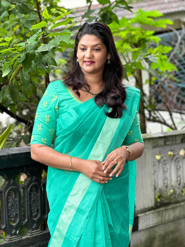 Stripe Border Pattern Supernet Kota Saree | AHR323