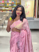 Machine Embroidery Detailed Viscose Organza Saree | SUN495
