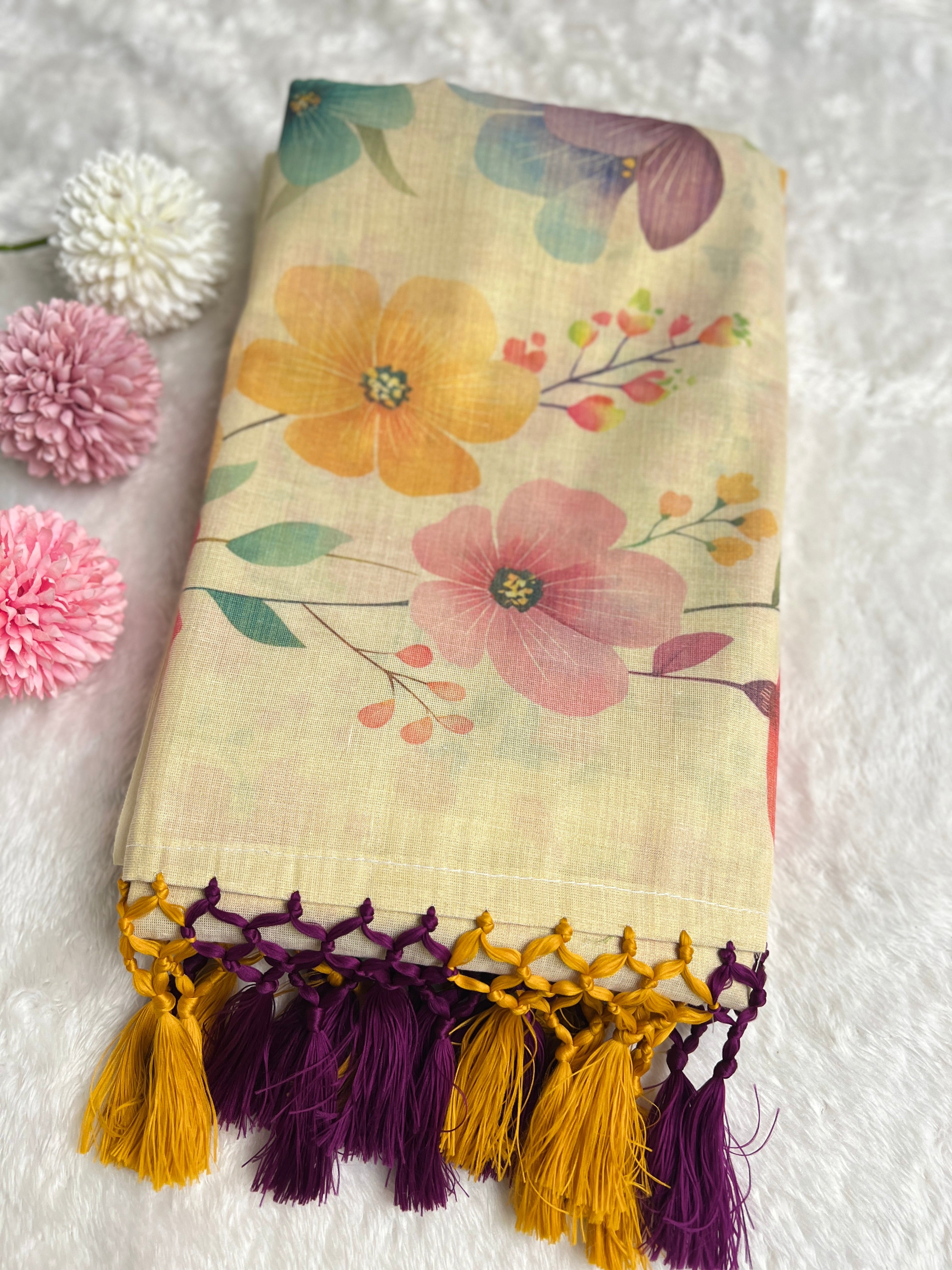 Digital Printed Pattern Tissue Saree | GAT501