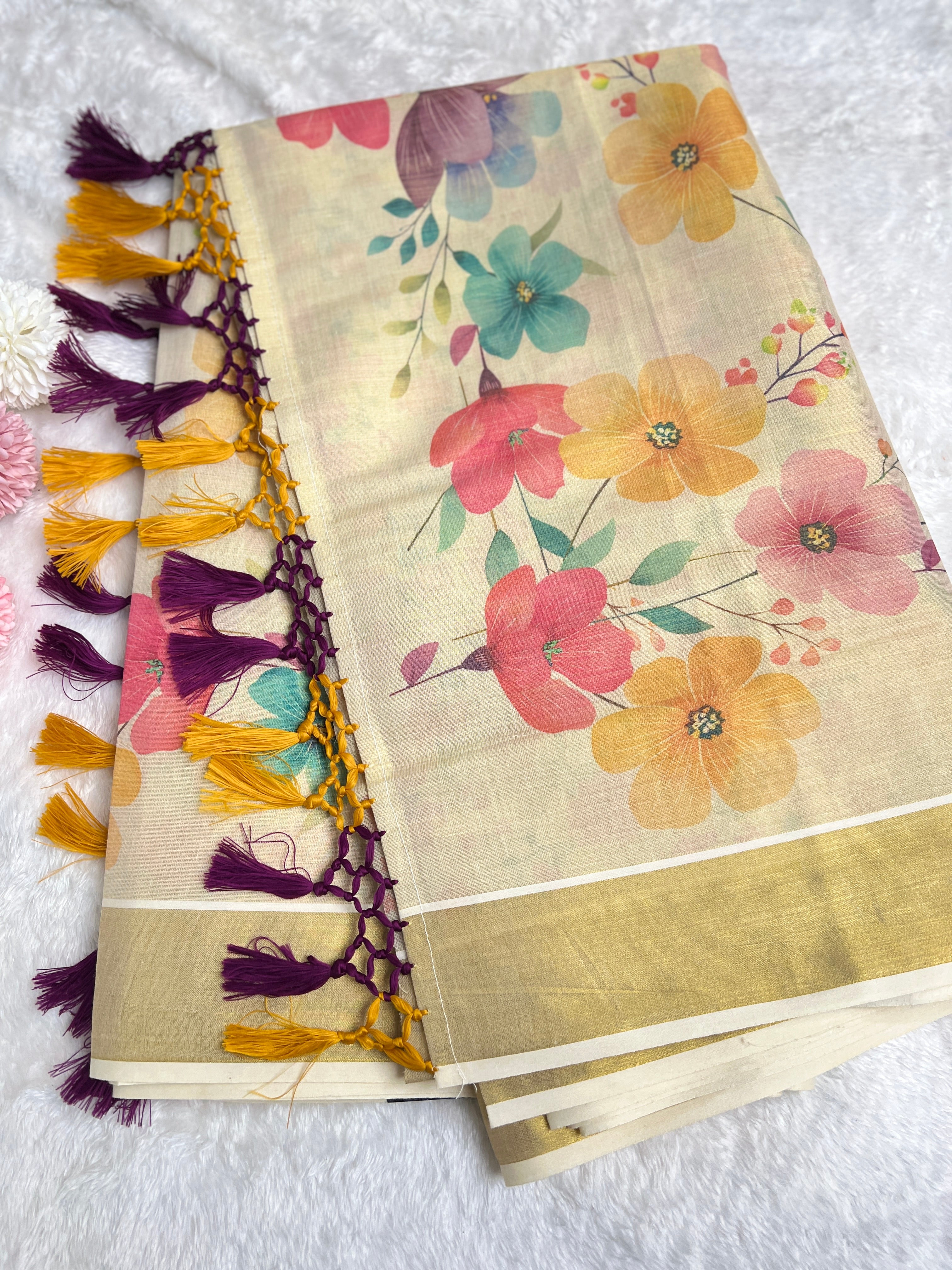 Digital Printed Pattern Tissue Saree | GAT501