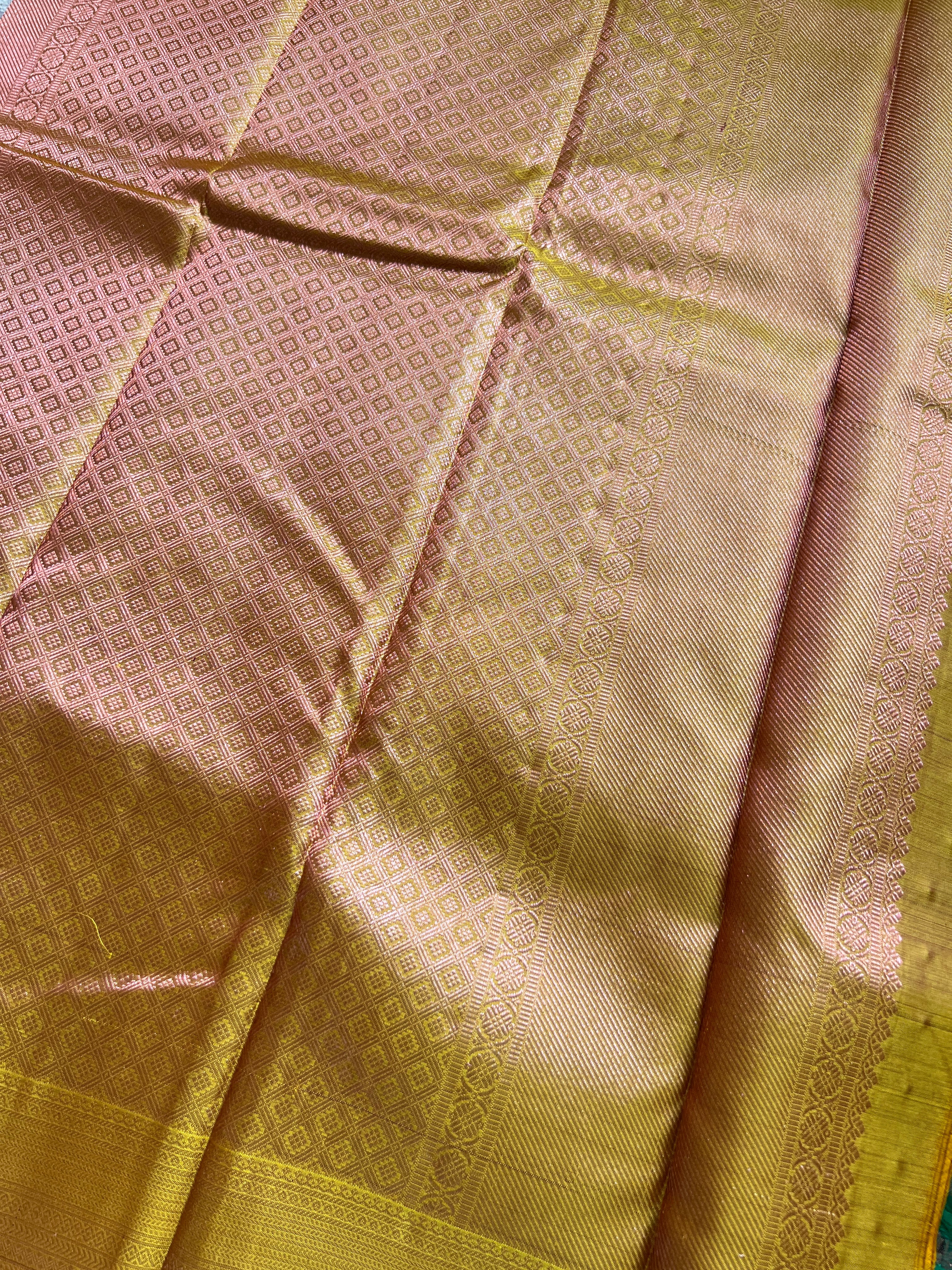 Pink Zari Woven Handloom Kanchipuram Saree | SME202