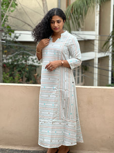 Stripe Weaved Cotton Kurta | GHB122