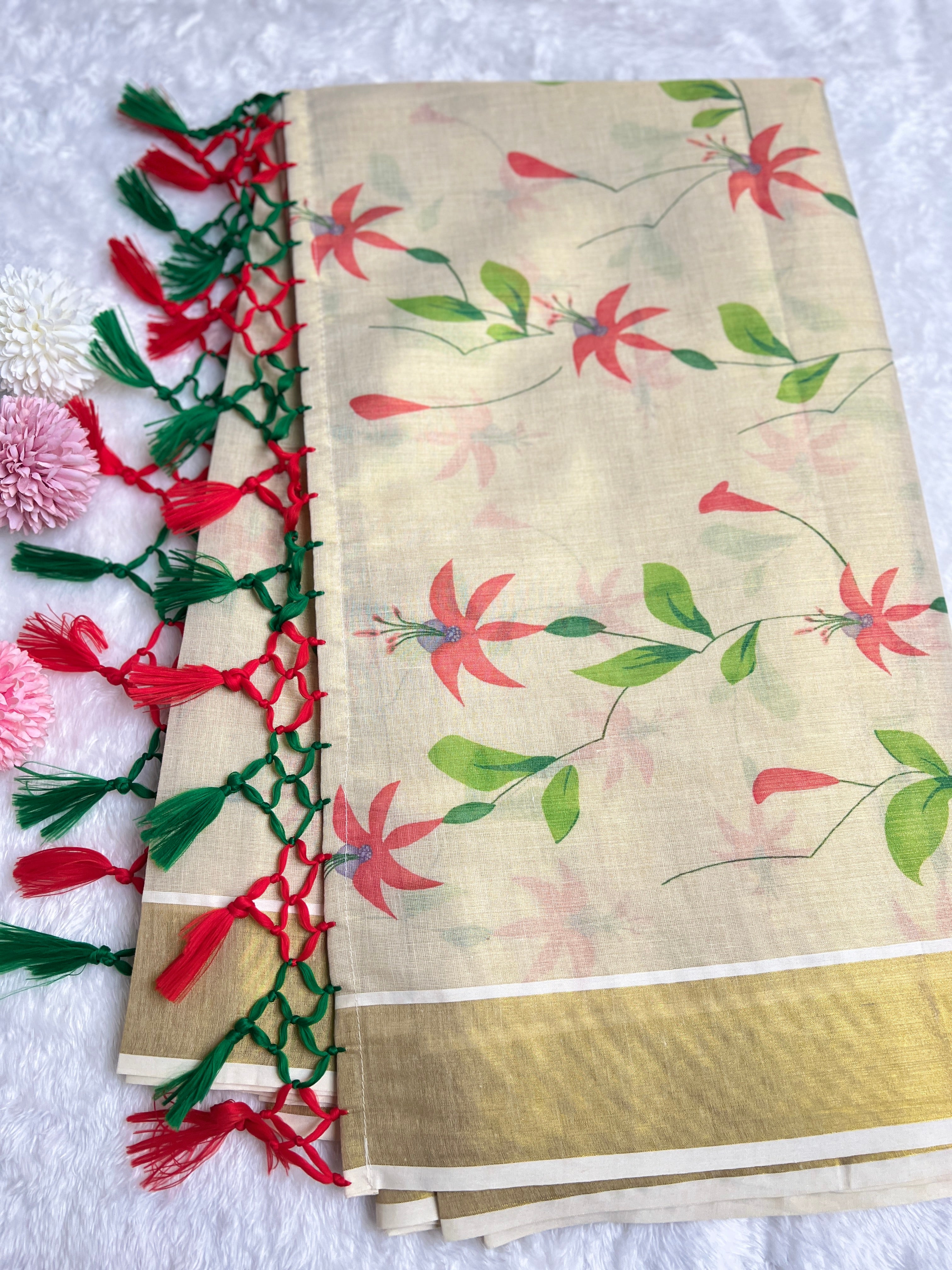 Digital Printed Pattern Tissue Saree | GAT493